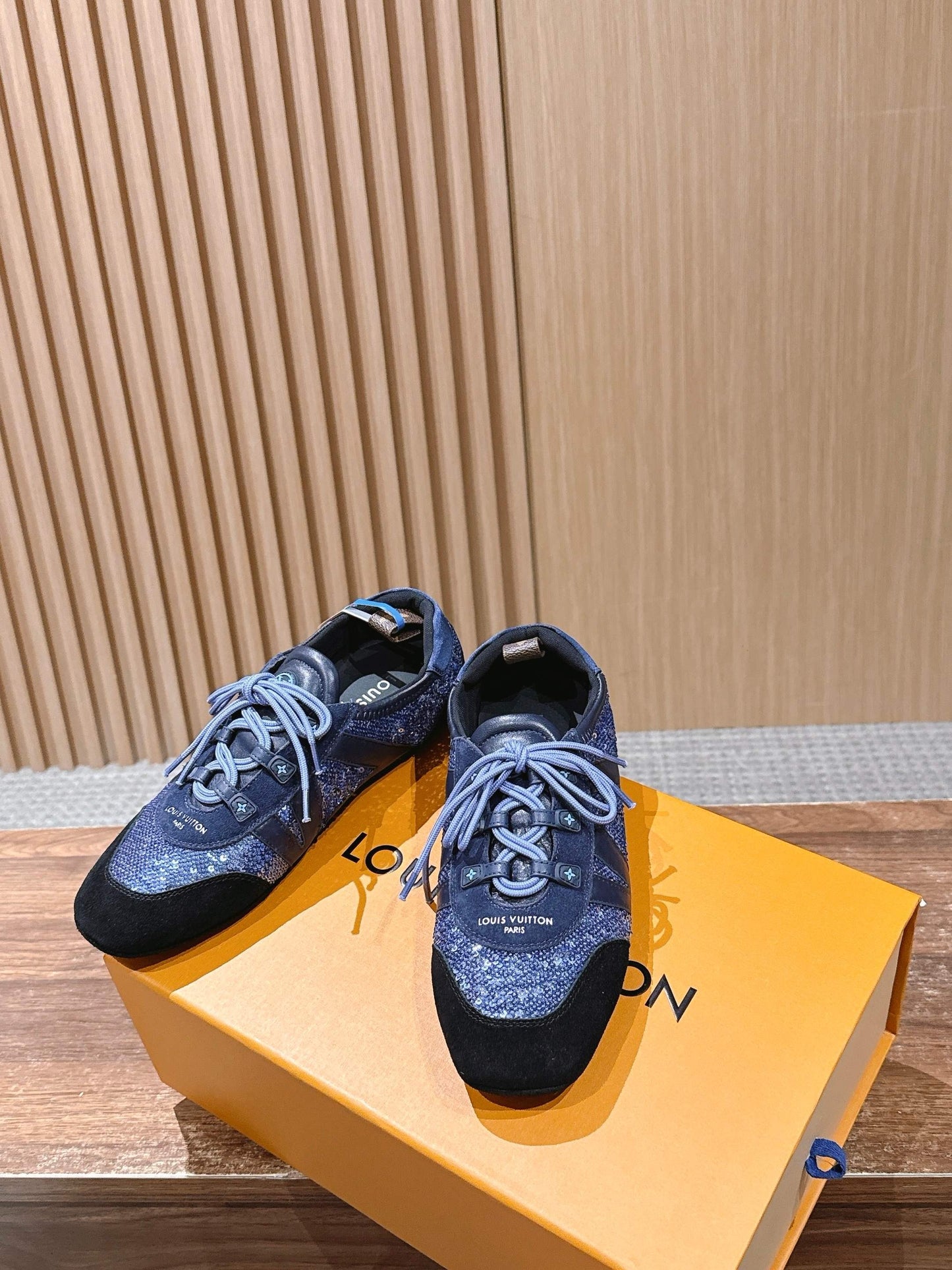 Blue and Black Shoes