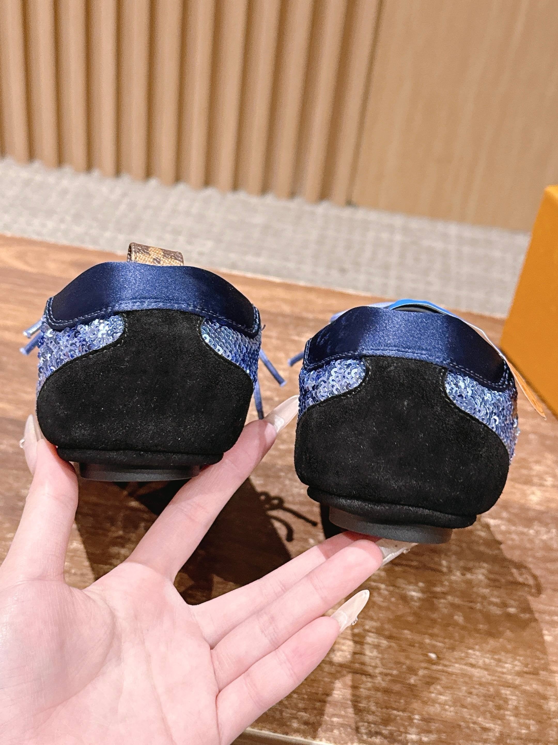 Blue and Black Shoes