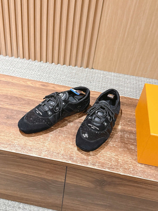 Blue and Black Shoes
