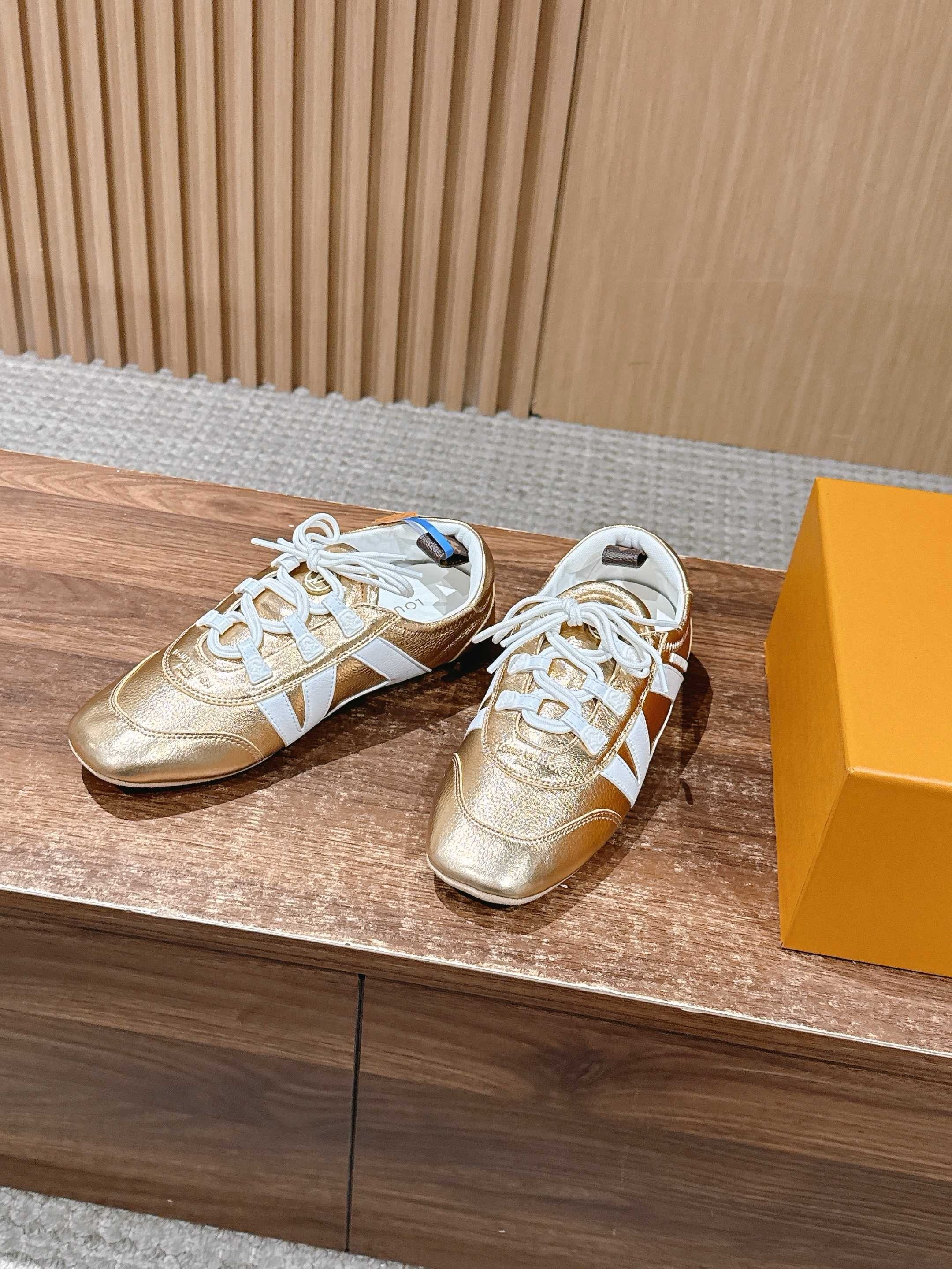 Golden and Grey Shoes