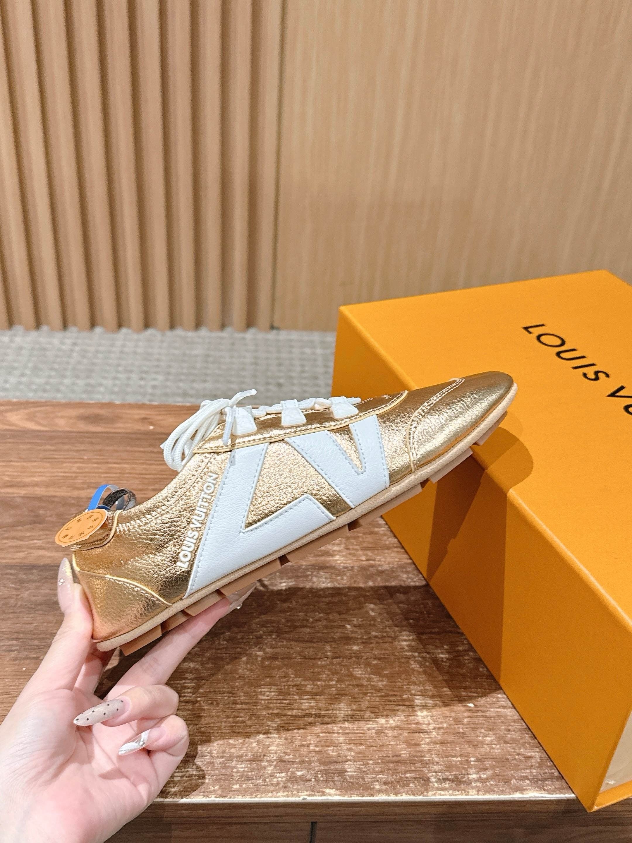 Golden and Grey Shoes