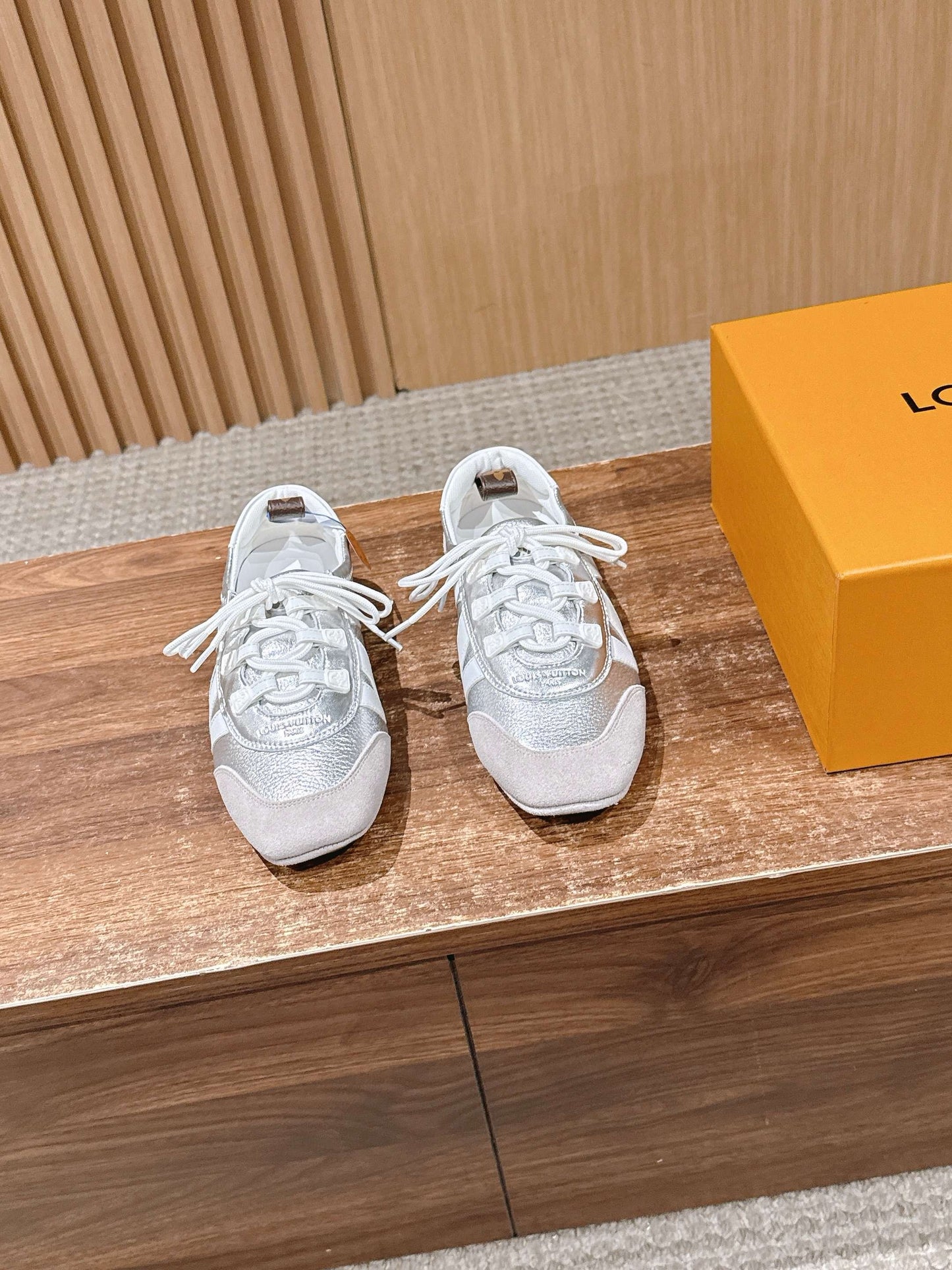 Golden white and Silver white Shoes