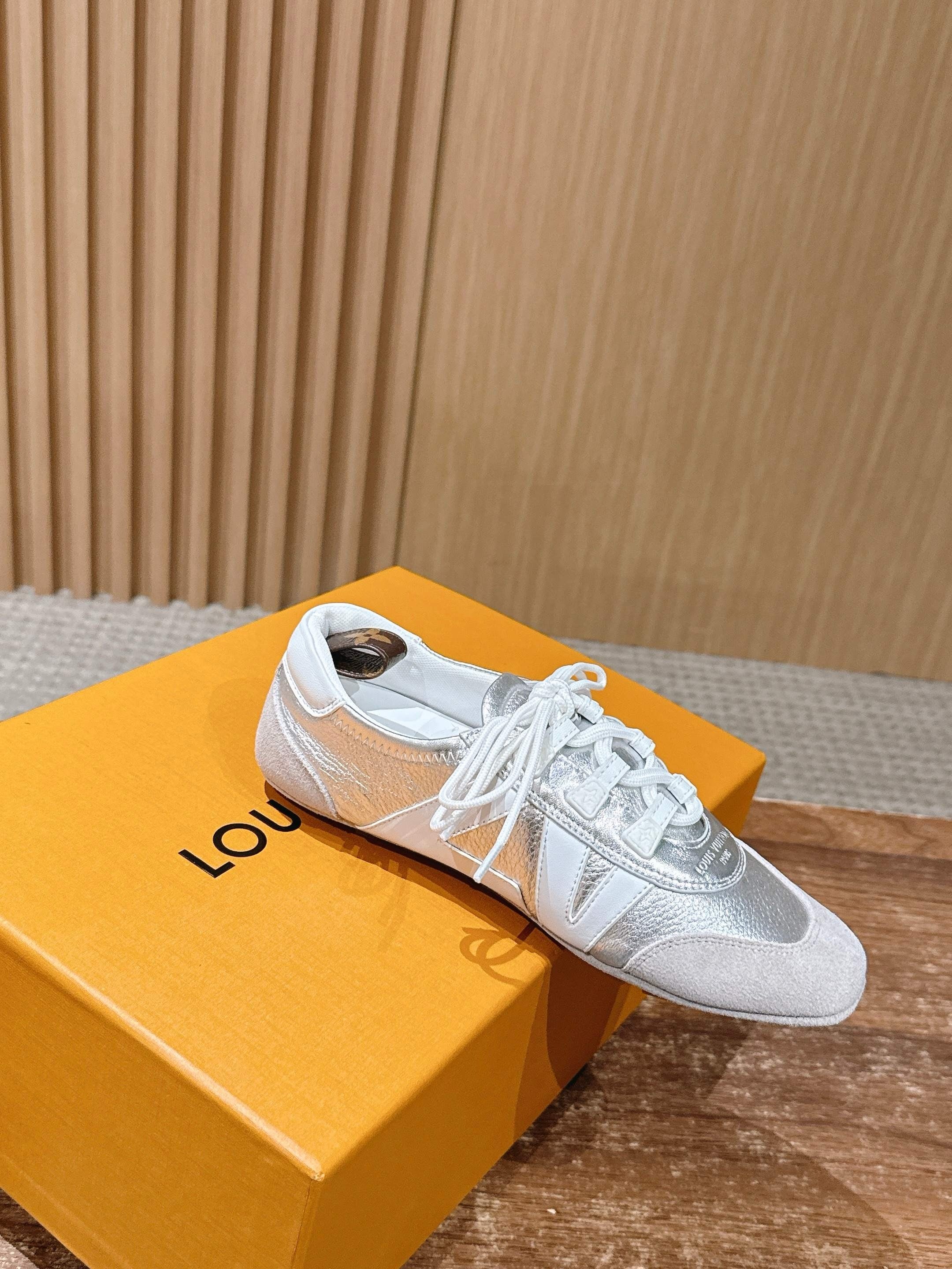 Golden and Grey Shoes