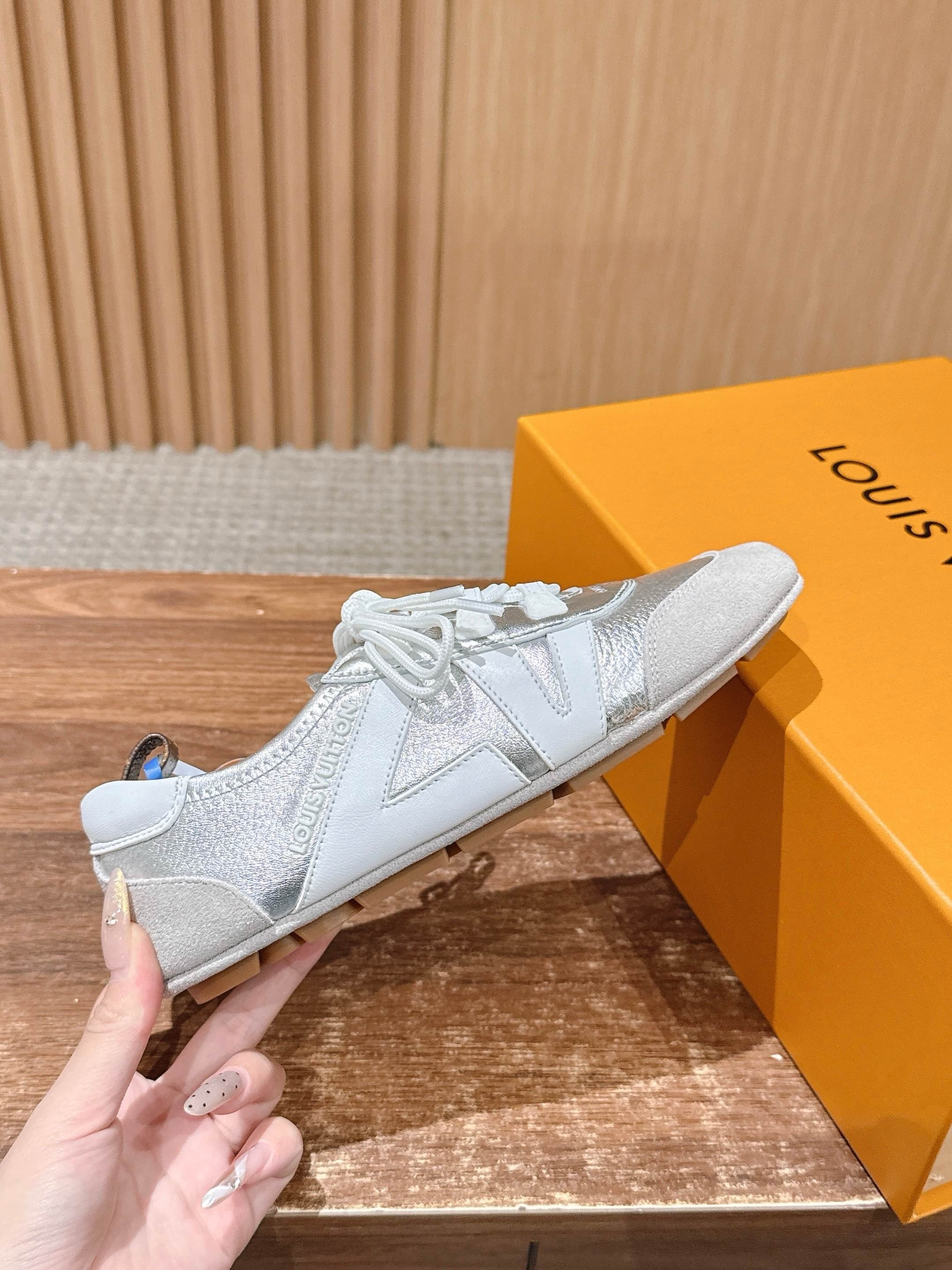 Golden and Grey Shoes