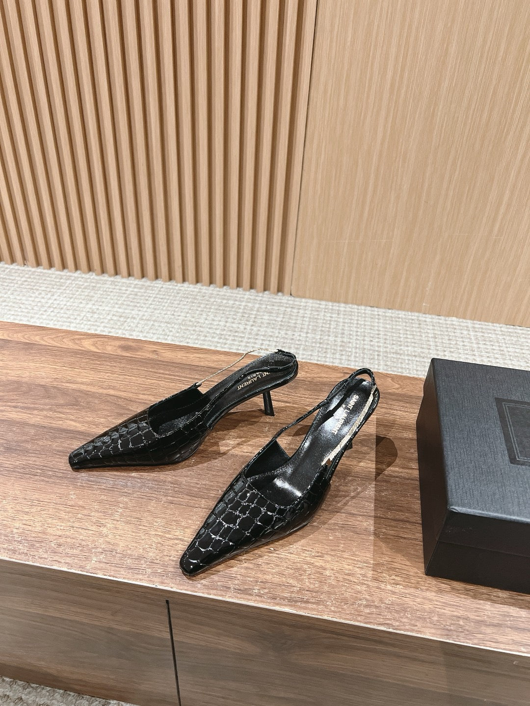 Brown, Croc Black and Black Shoes