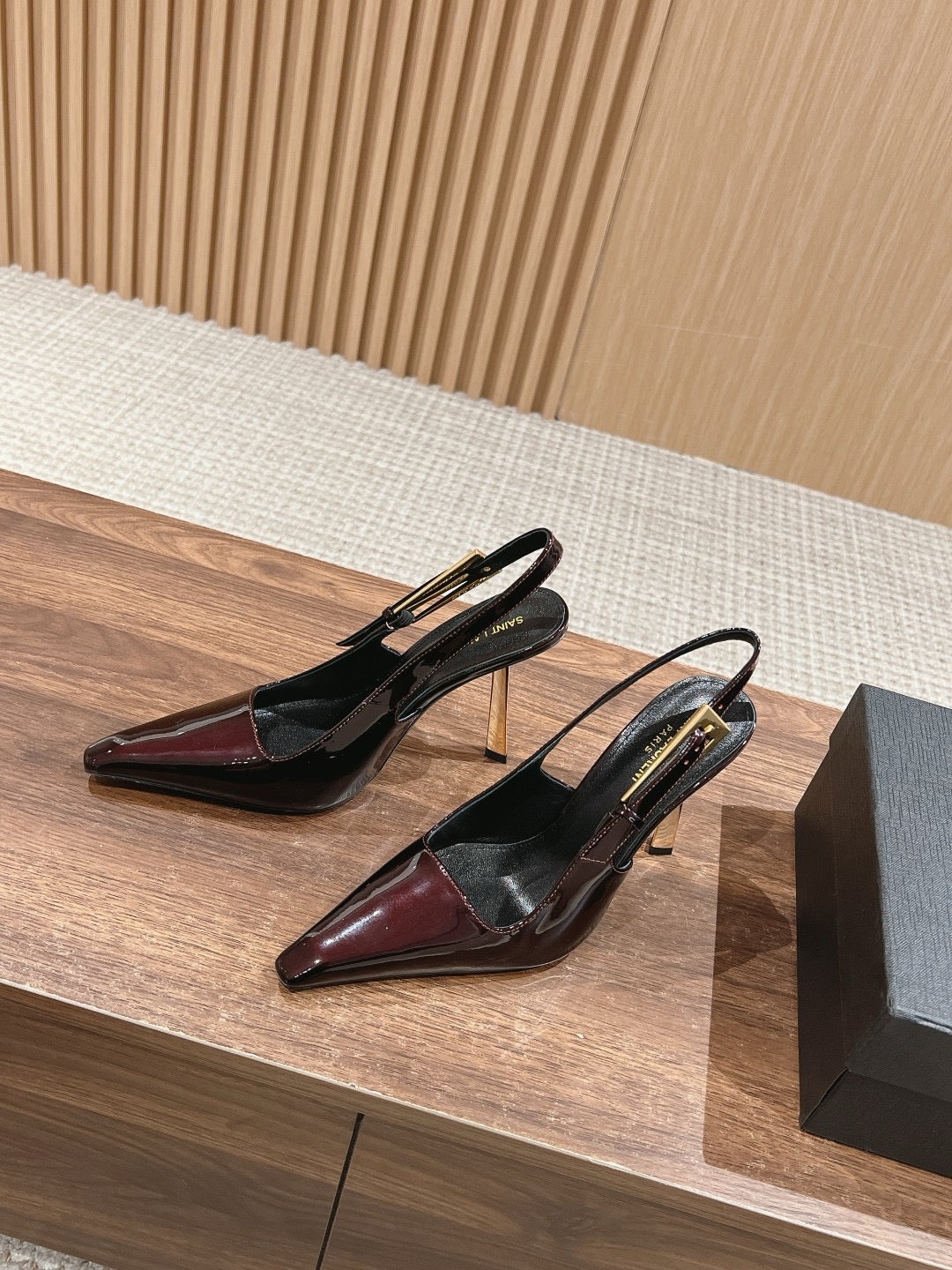 Wine Red, Black and Brown Shoes
