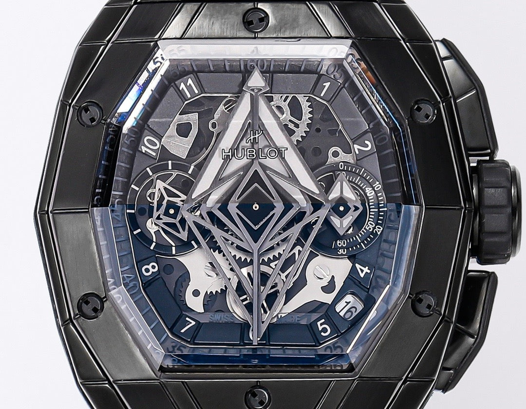 Black silver, Black and Black gold Watch