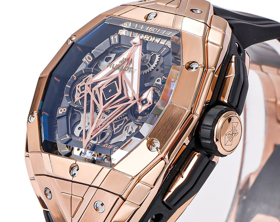 Black silver, Black and Black gold Watch