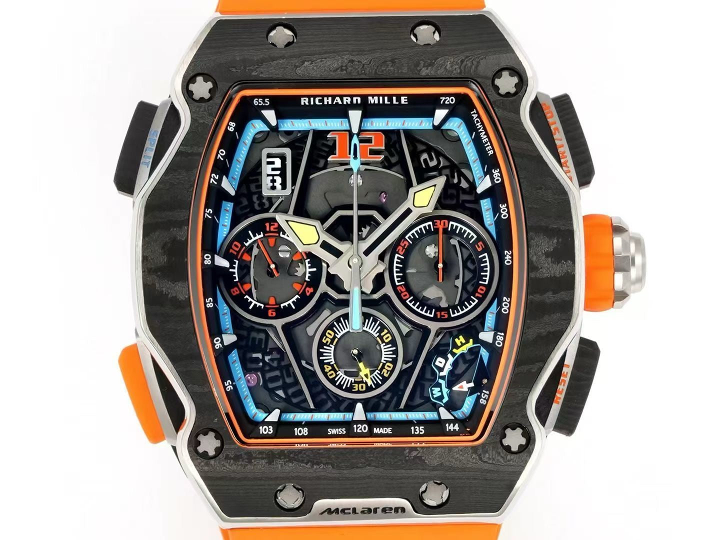 Black orange, Black and Black blue Watch