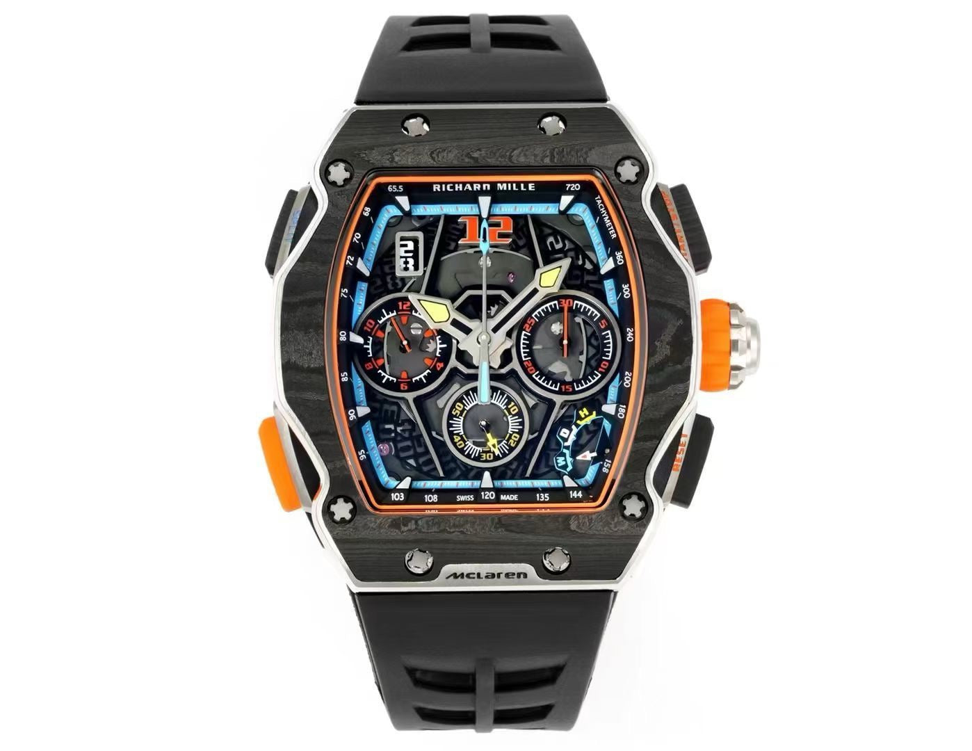 Black orange, Black and Black blue Watch
