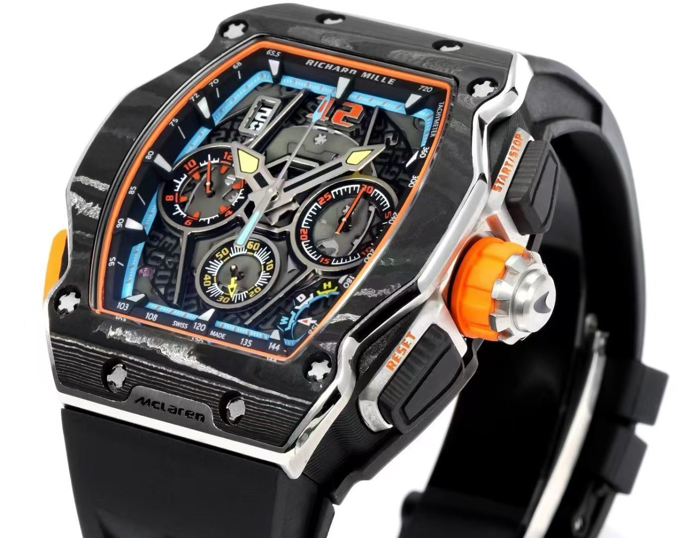 Black orange, Black and Black blue Watch