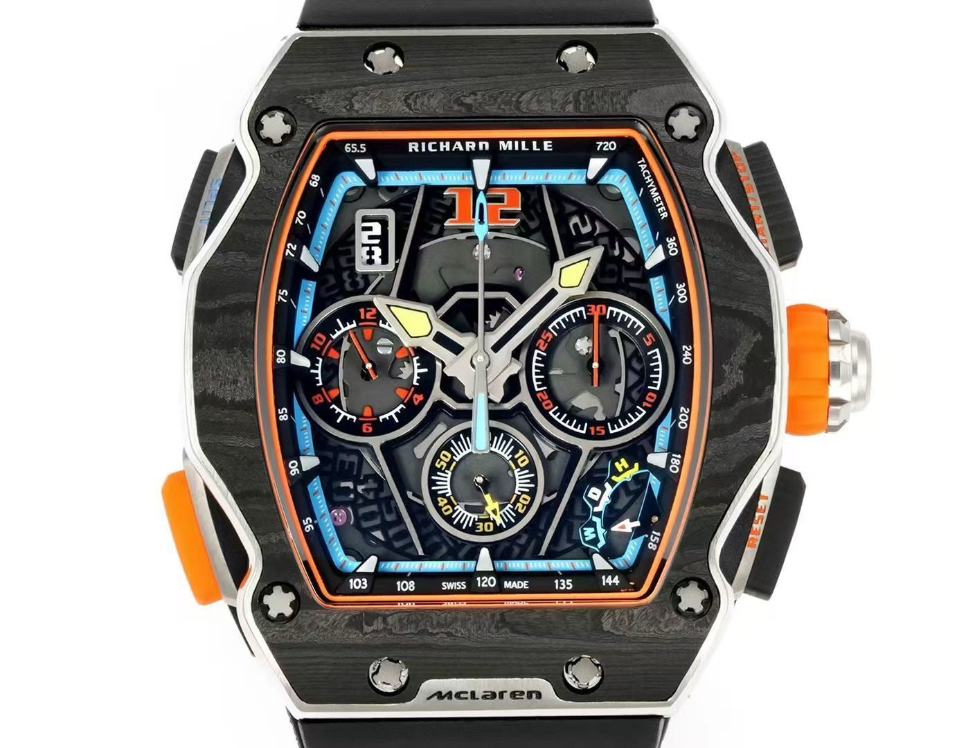 Black orange, Black and Black blue Watch