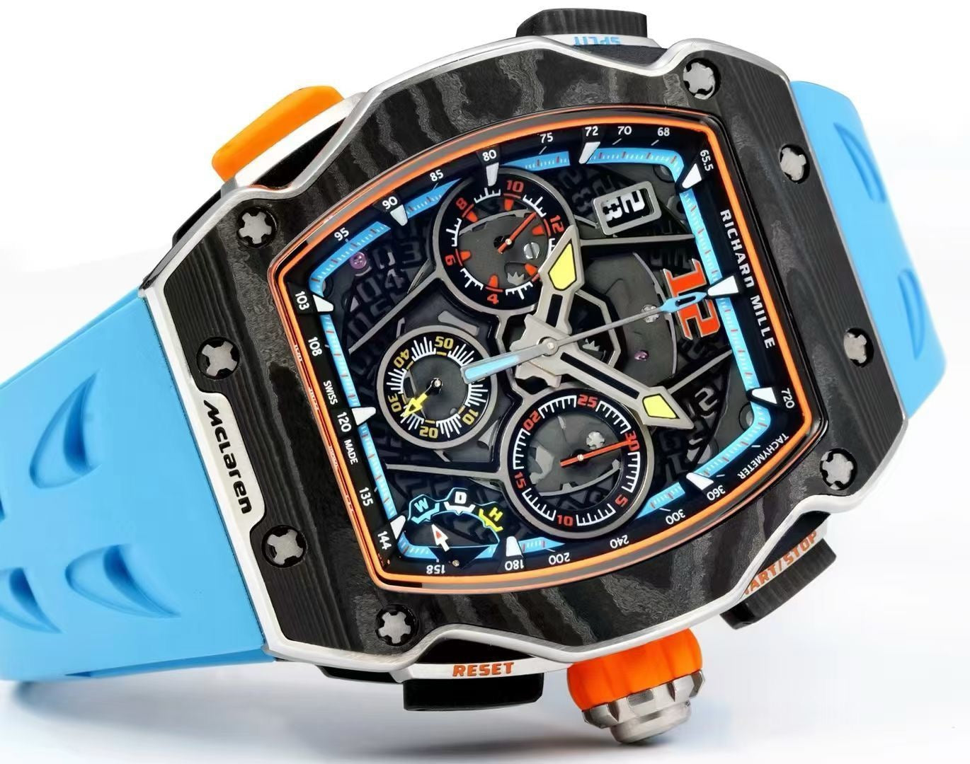 Black orange, Black and Black blue Watch