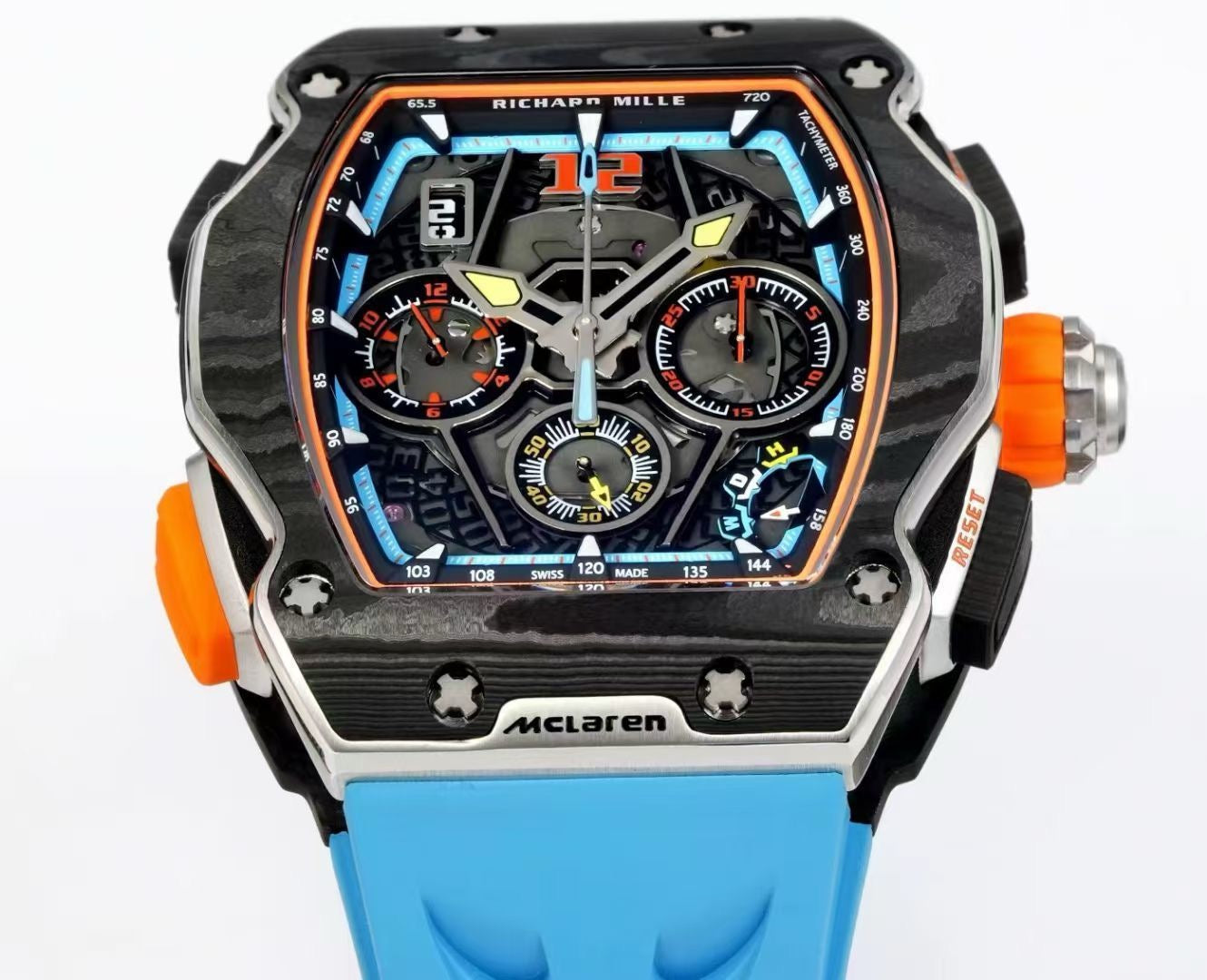 Black orange, Black and Black blue Watch
