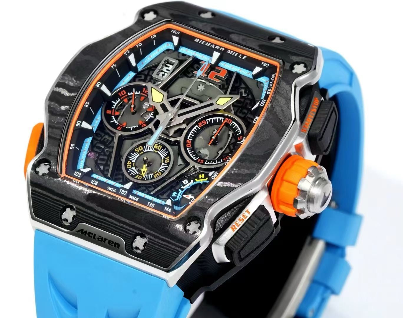 Black orange, Black and Black blue Watch
