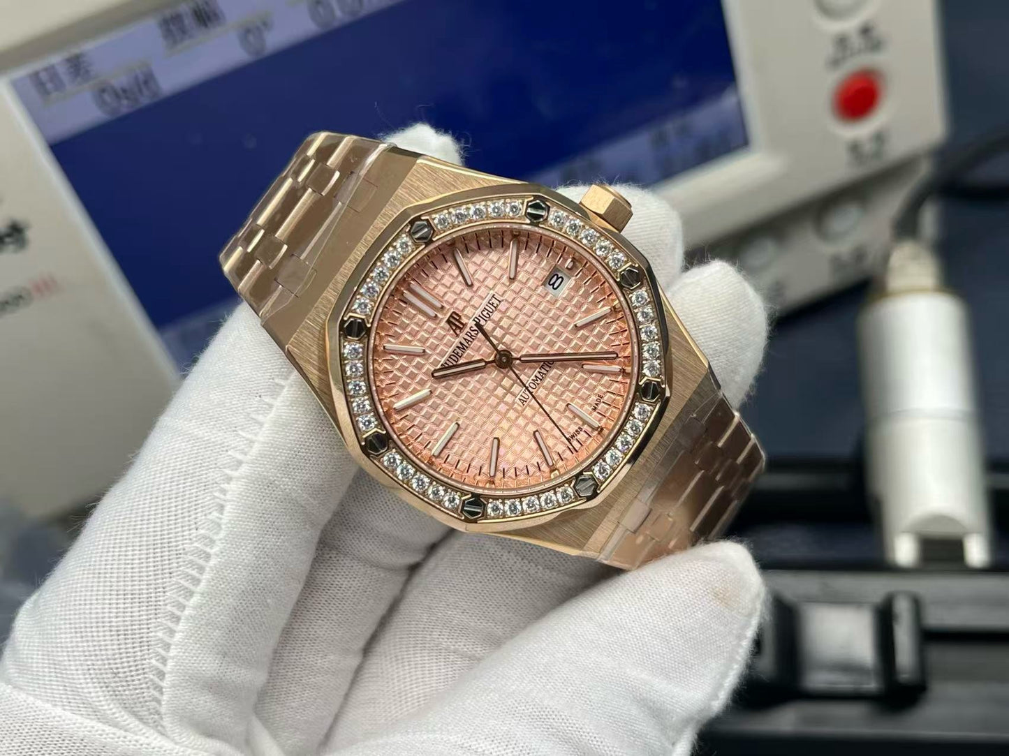 Silver blue and Golden pink Watch