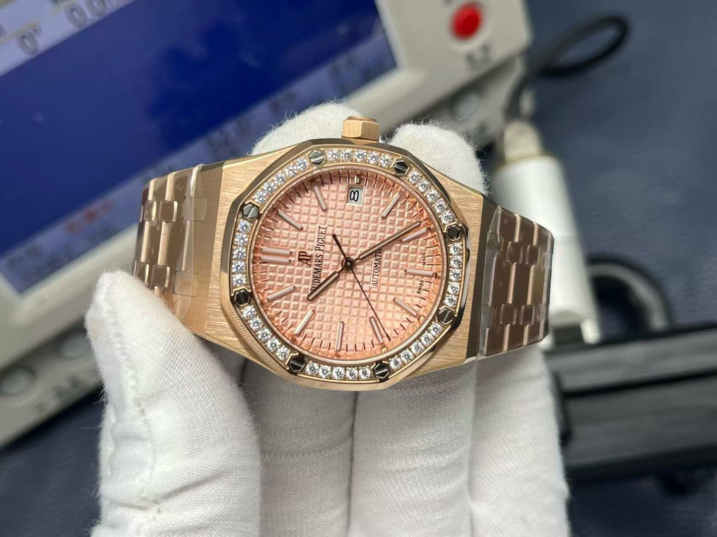 Silver blue and Golden pink Watch