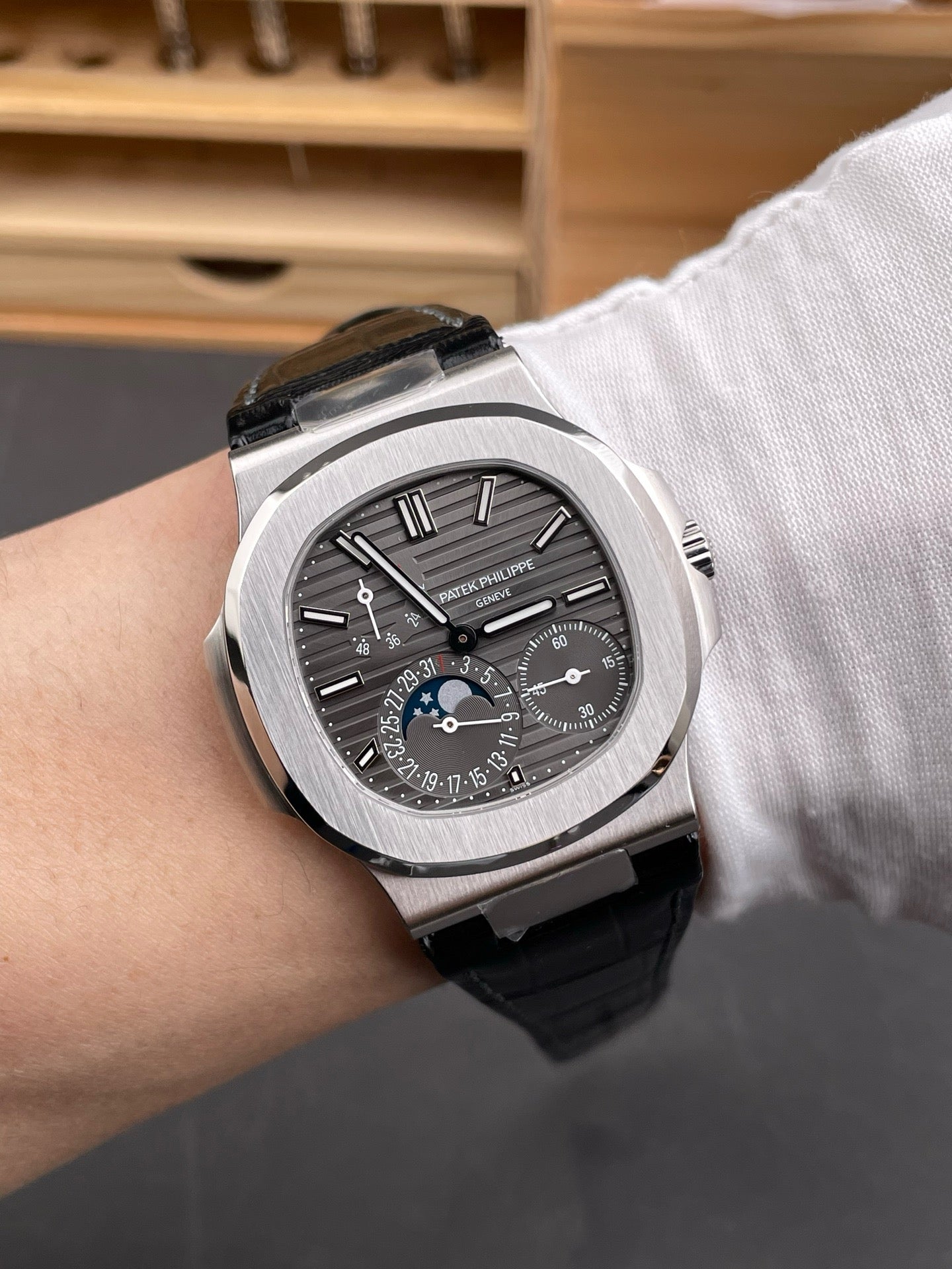 Orange black silver and Black silver Watch