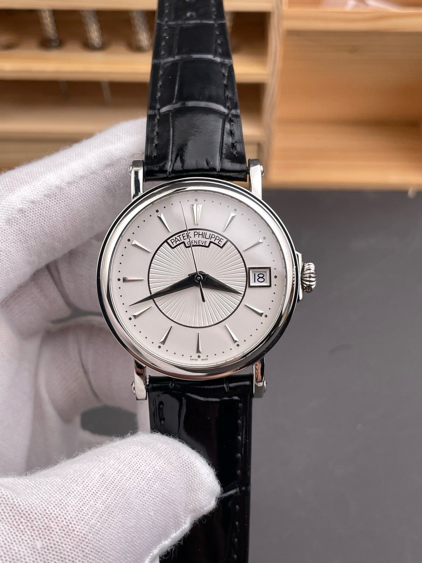 Black white and Brown white Watch