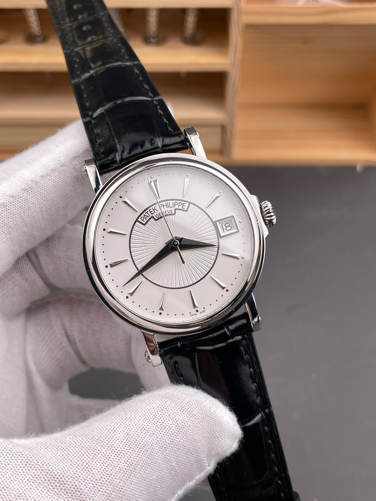 Black white and Brown white Watch
