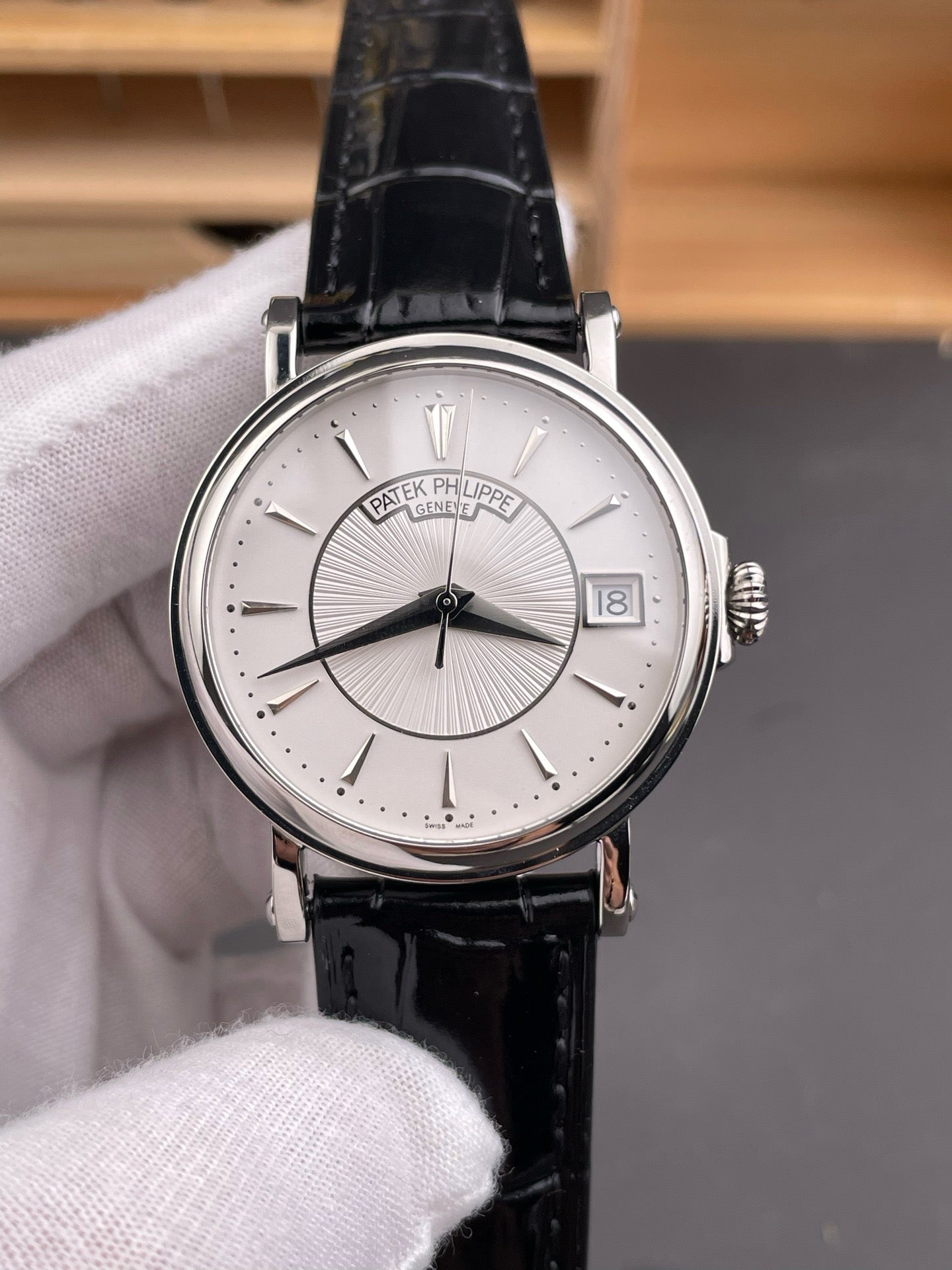Black white and Brown white Watch