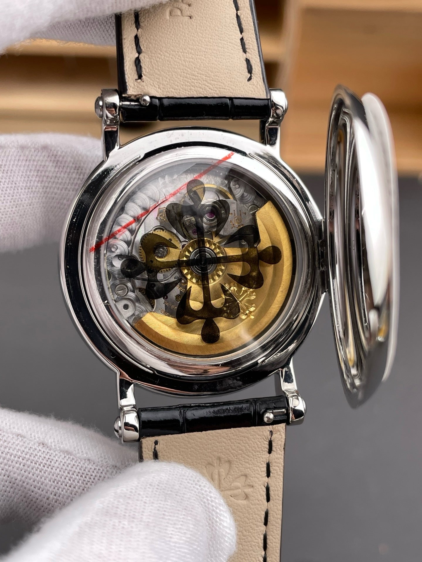 Black white and Brown white Watch