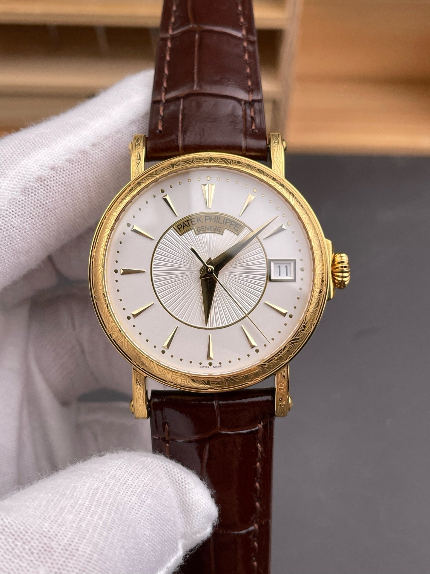 Black white and Brown white Watch