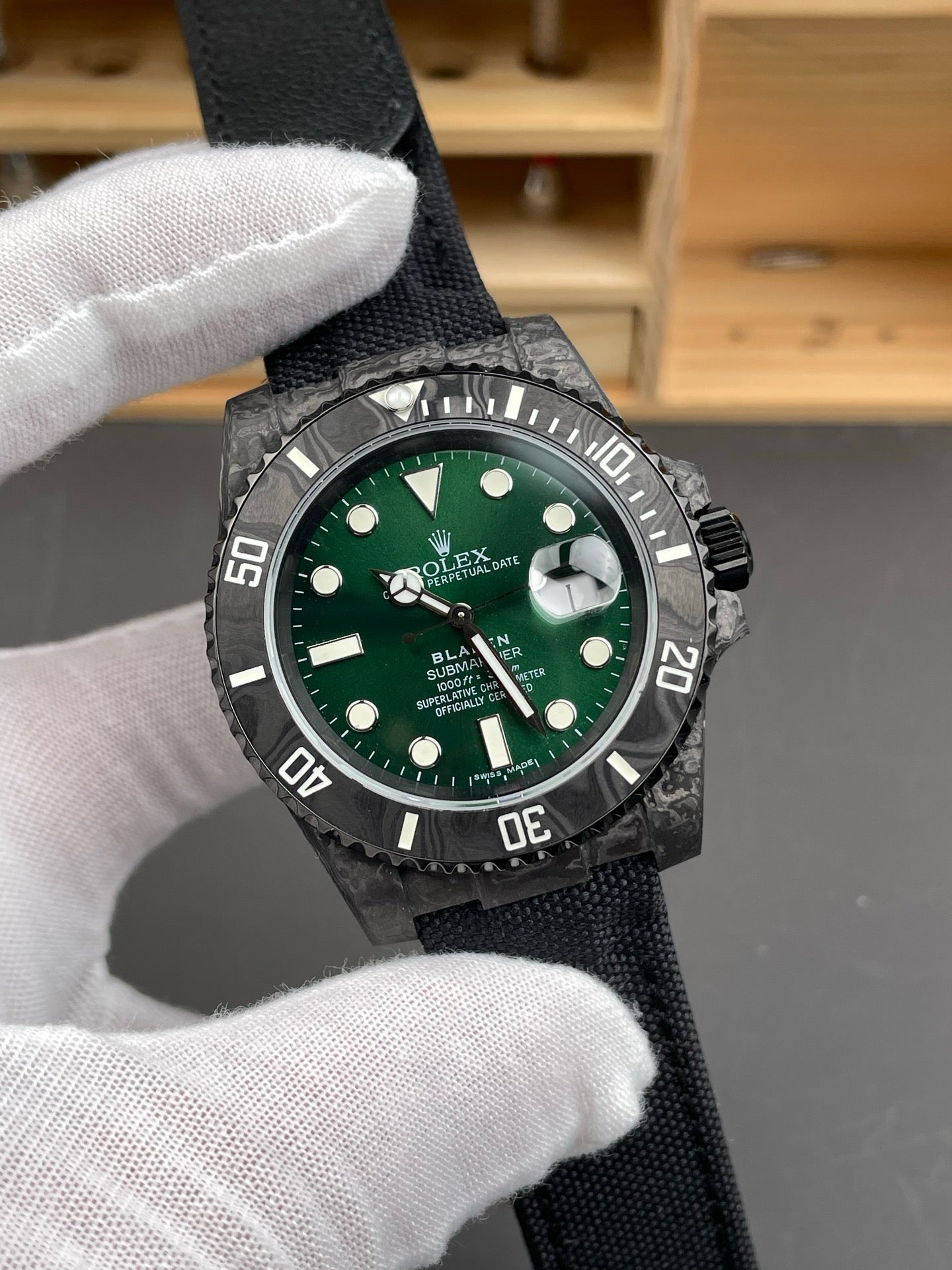 Black dark green Watch