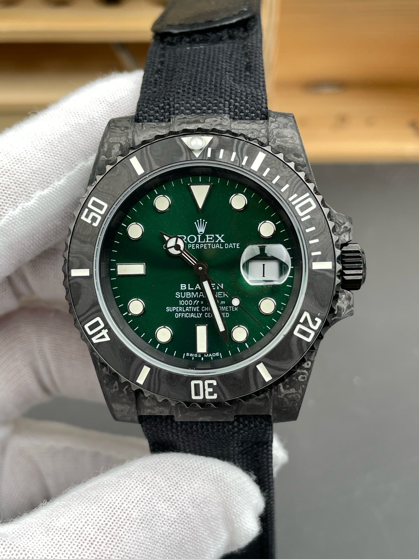 Black dark green Watch