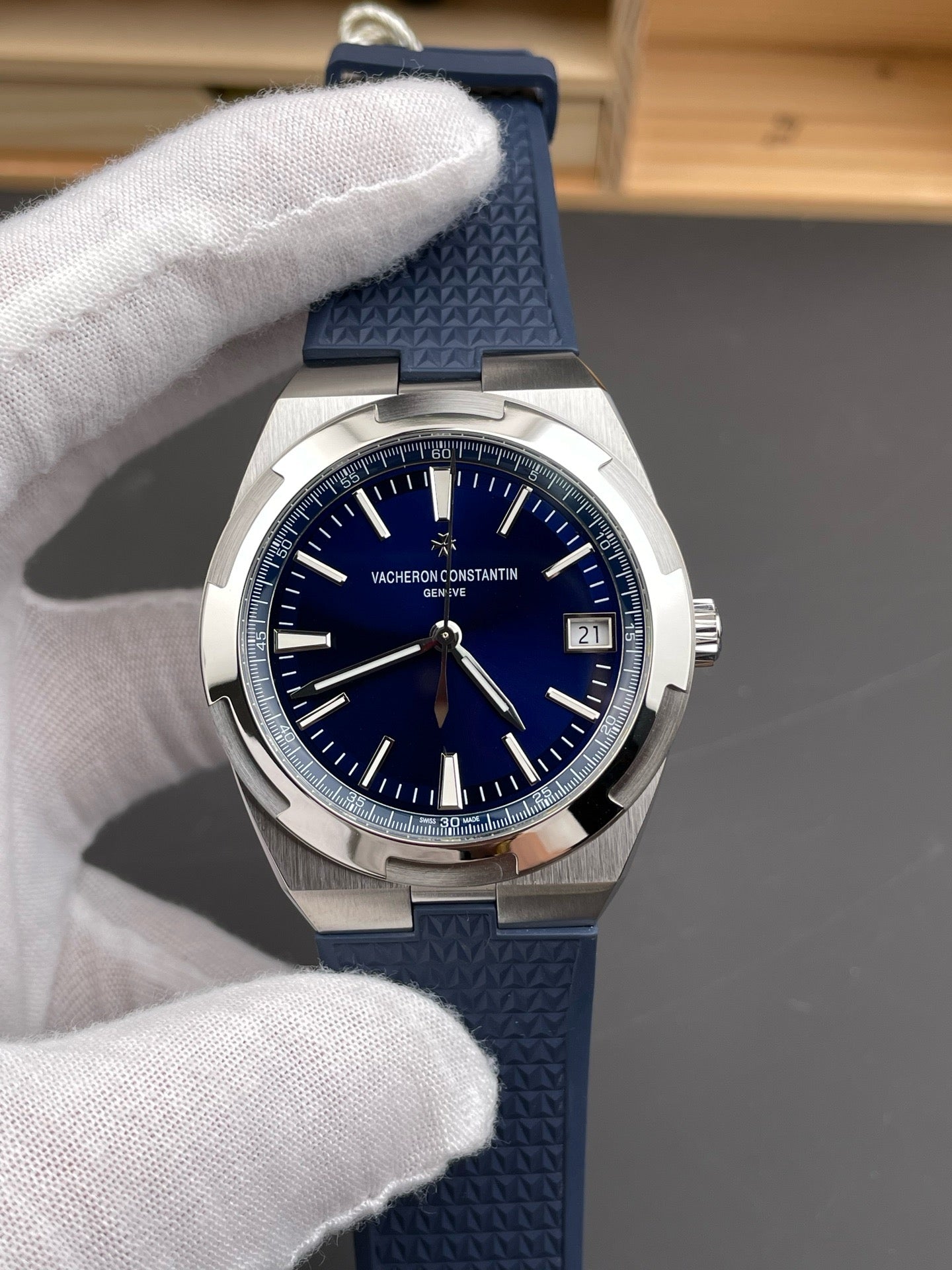 Blue silver and Black silver Watch