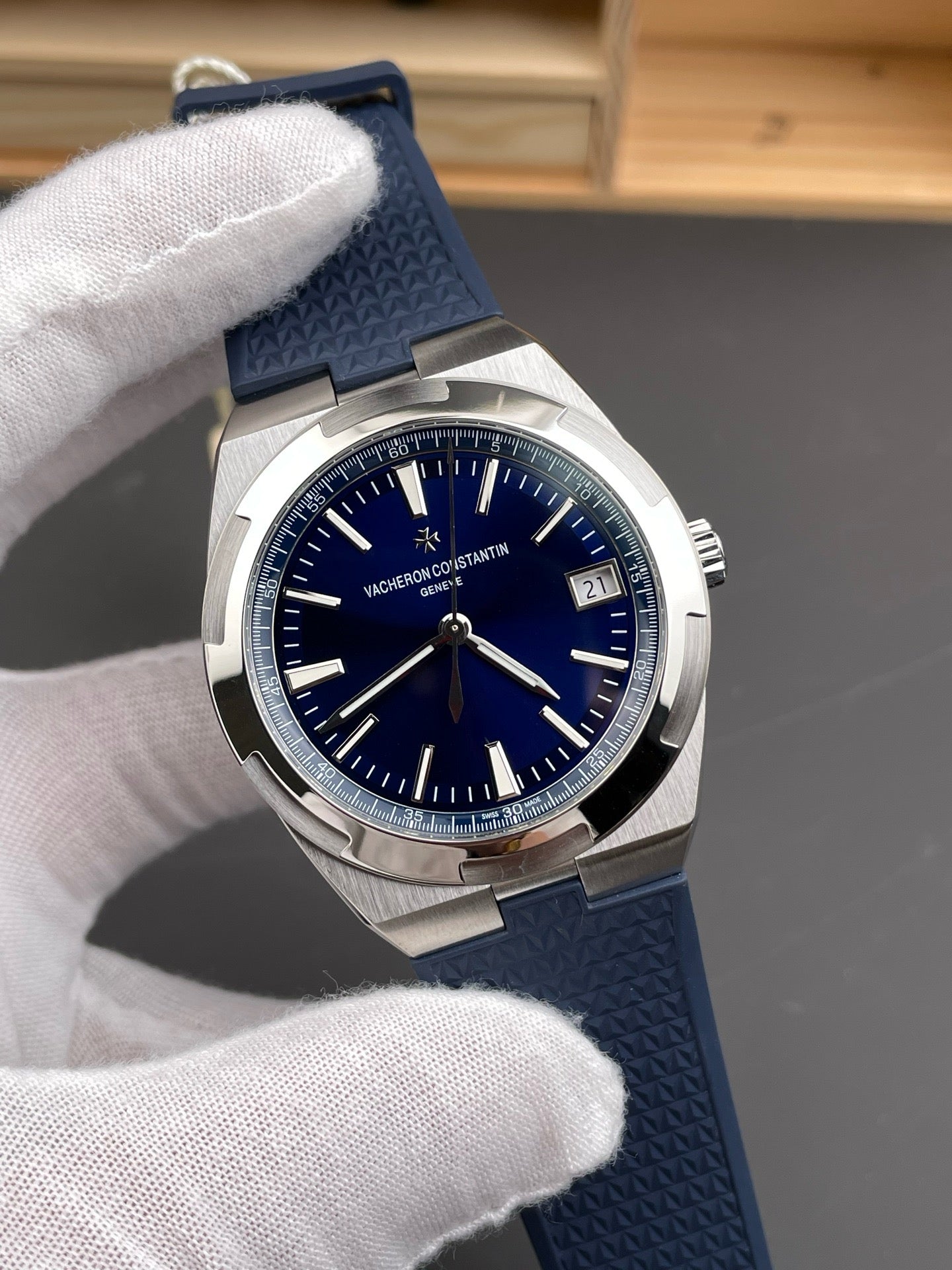 Blue silver and Black silver Watch