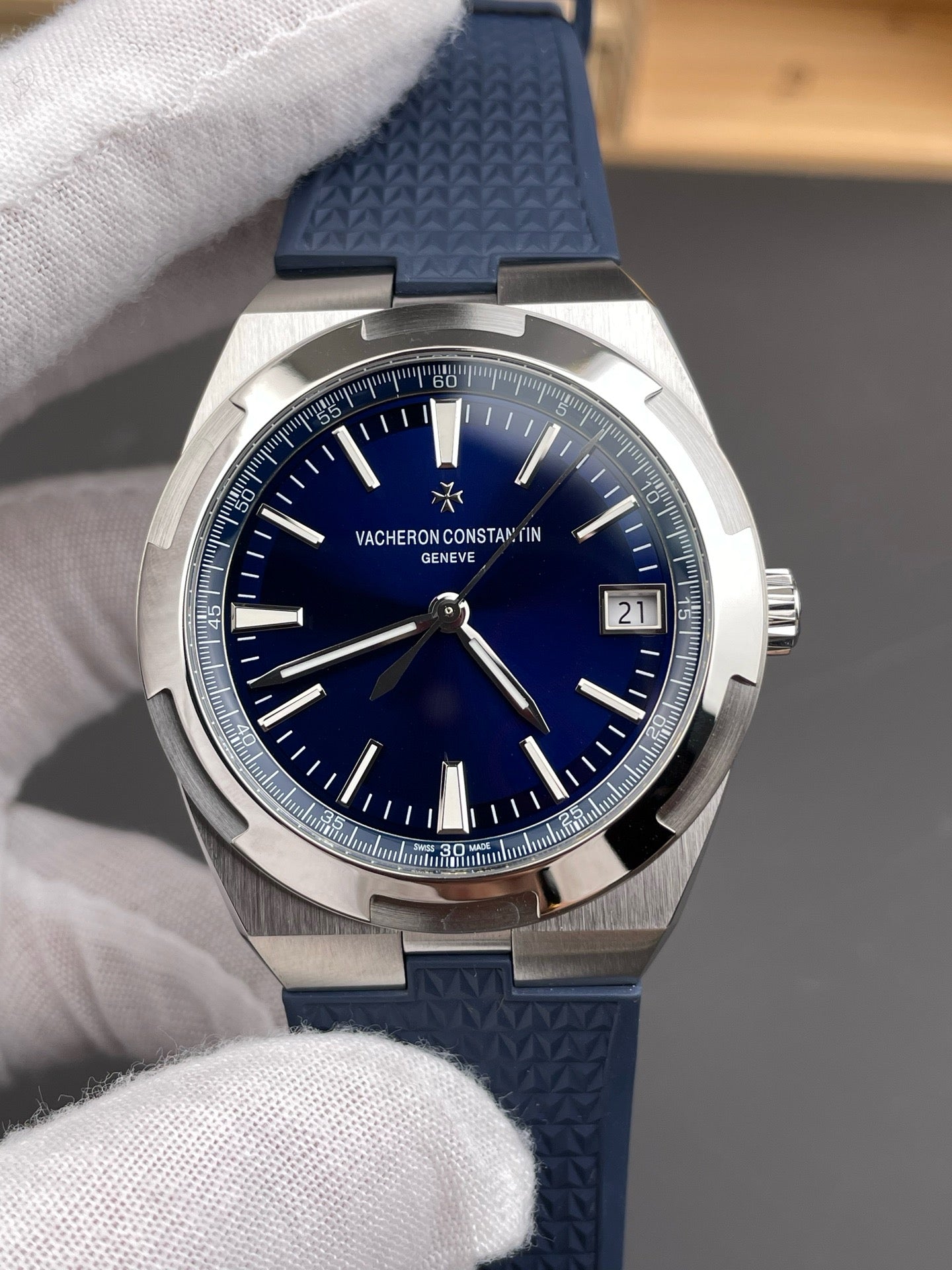 Blue silver and Black silver Watch