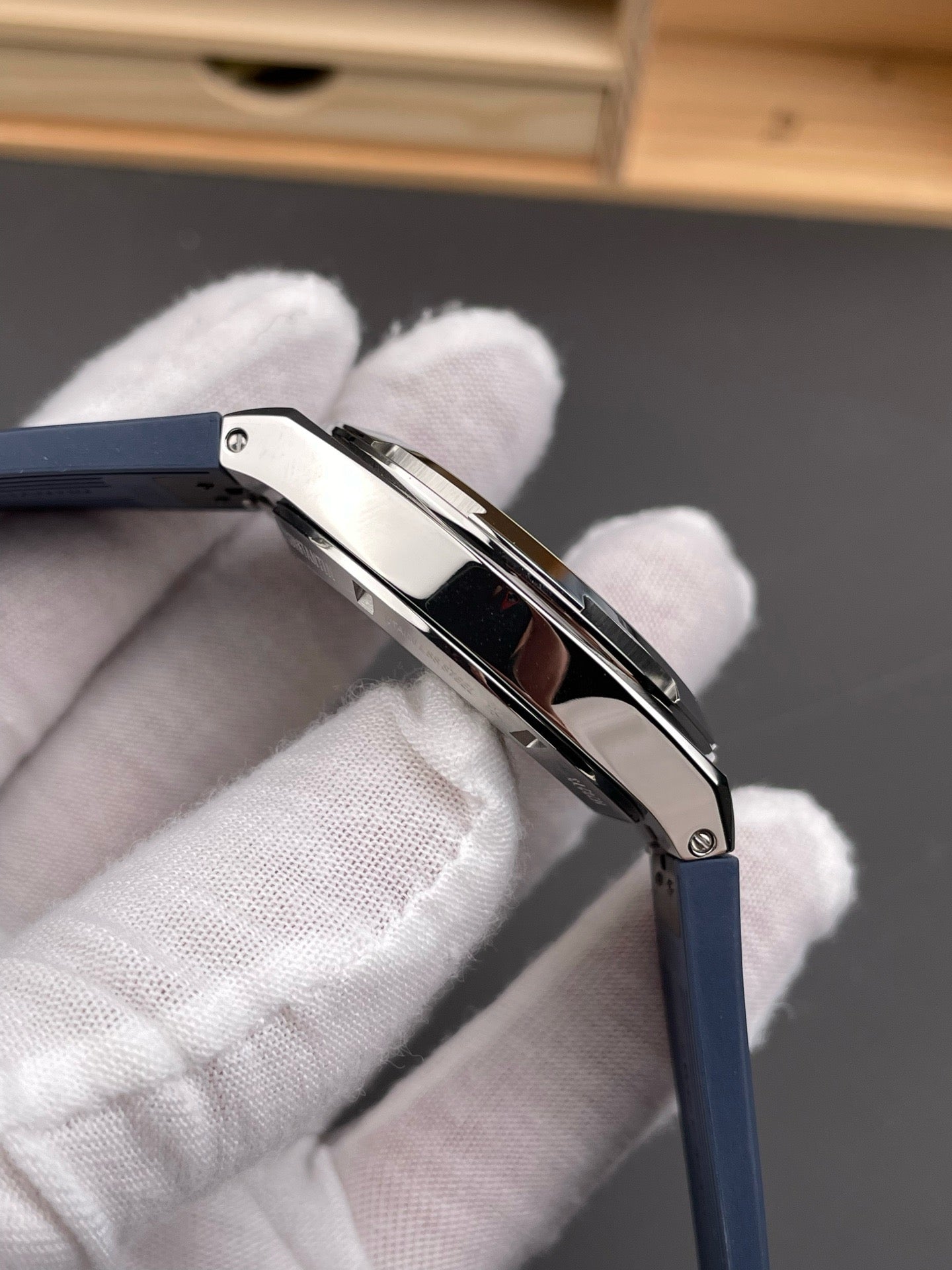 Blue silver and Black silver Watch