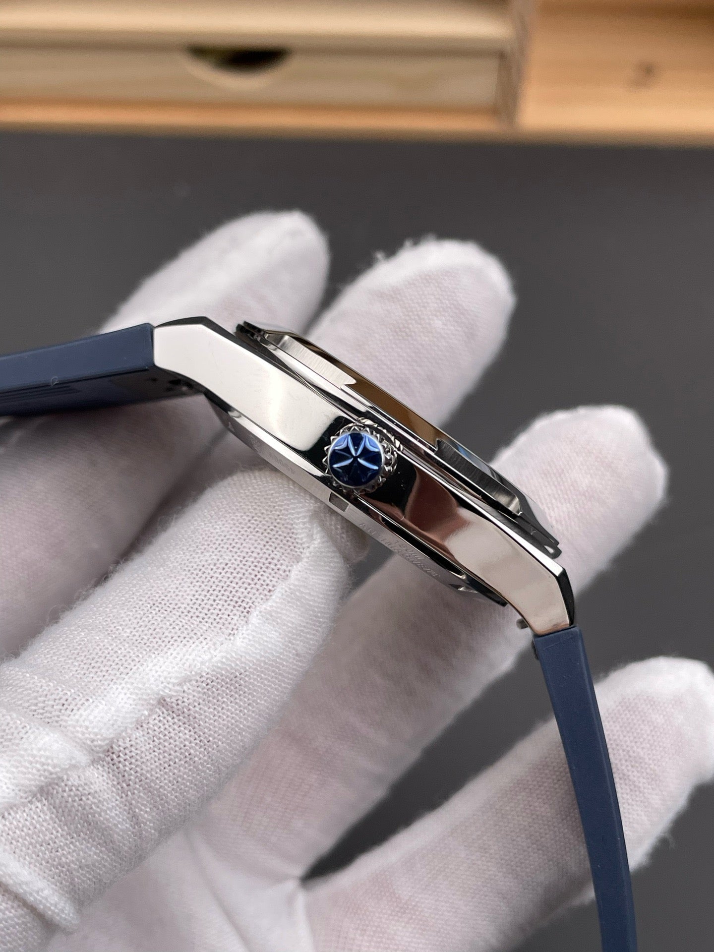 Blue silver and Black silver Watch