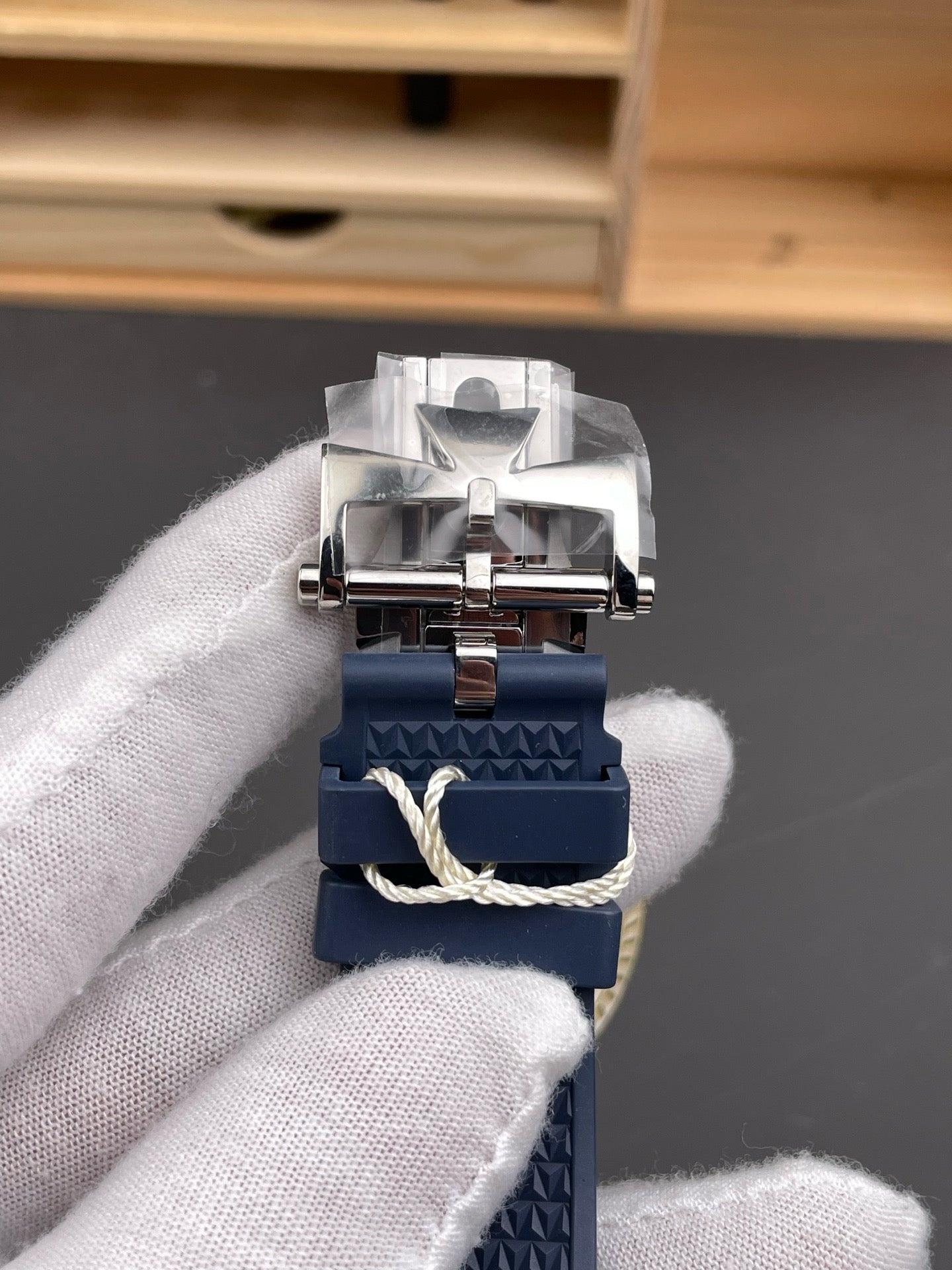 Blue silver and Black silver Watch