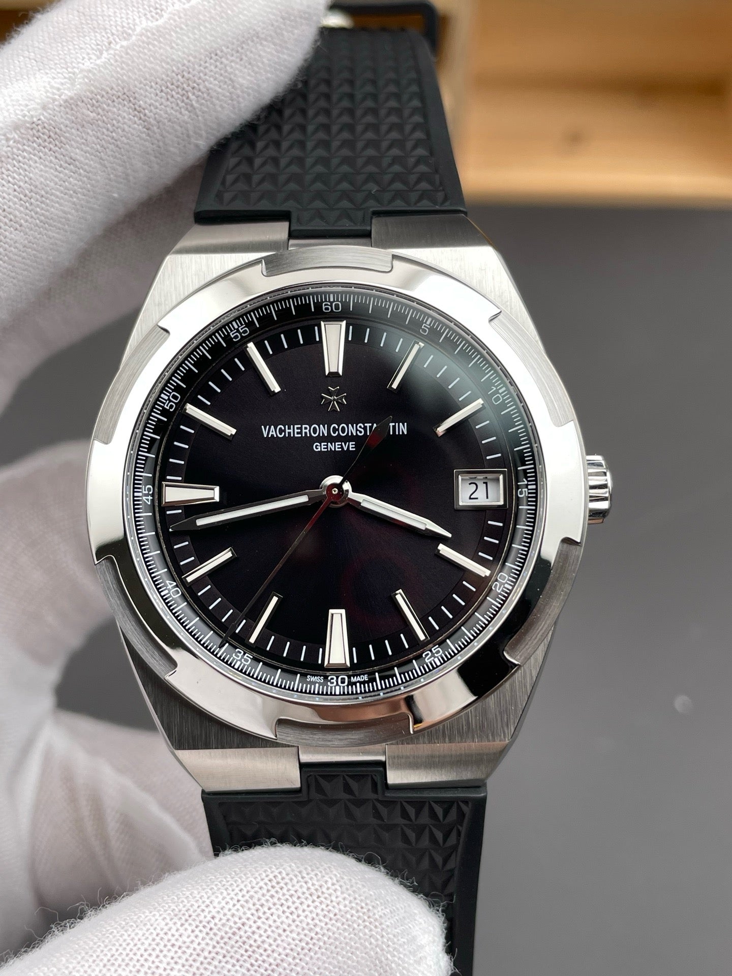 Blue silver and Black silver Watch