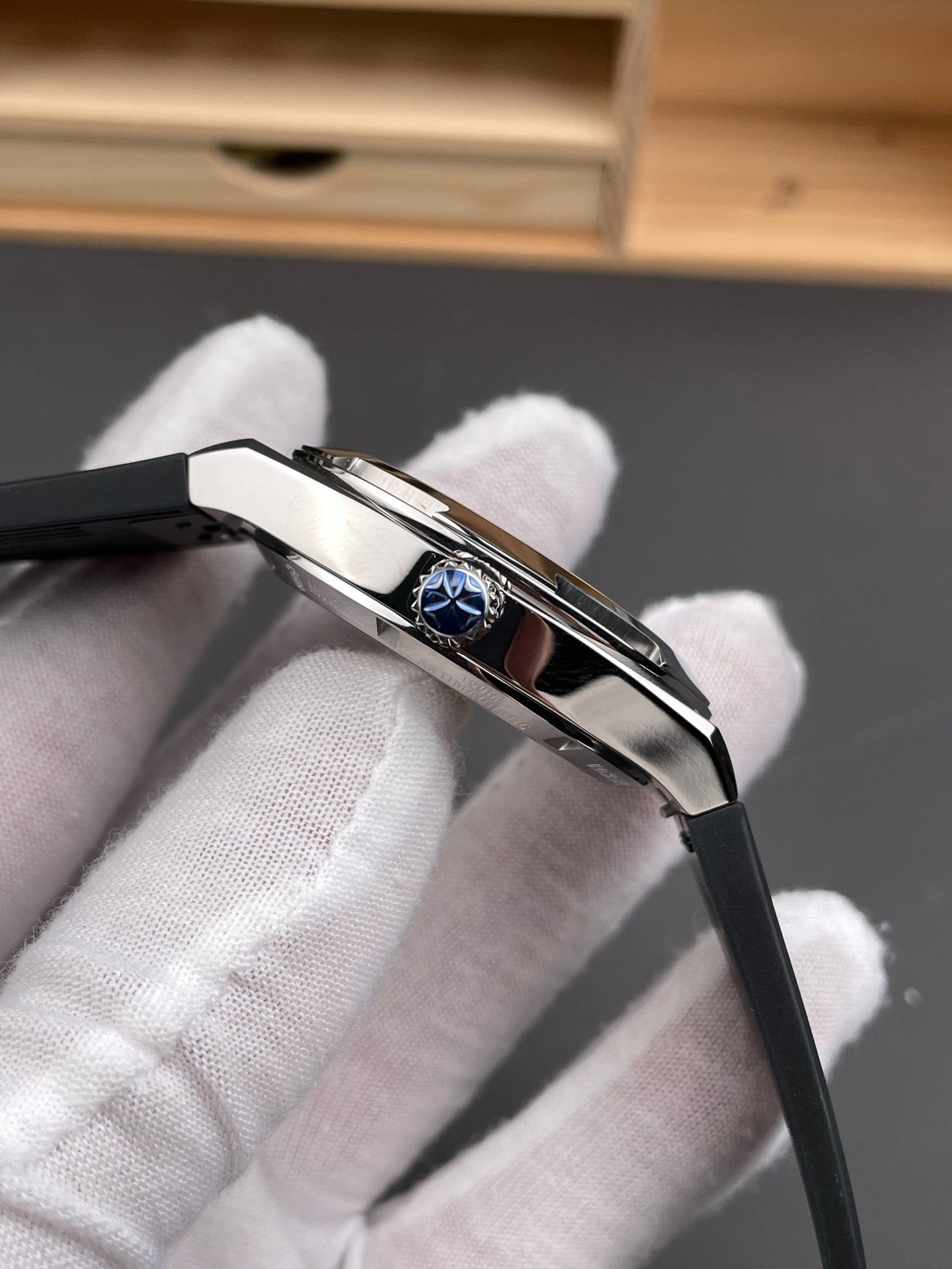 Blue silver and Black silver Watch