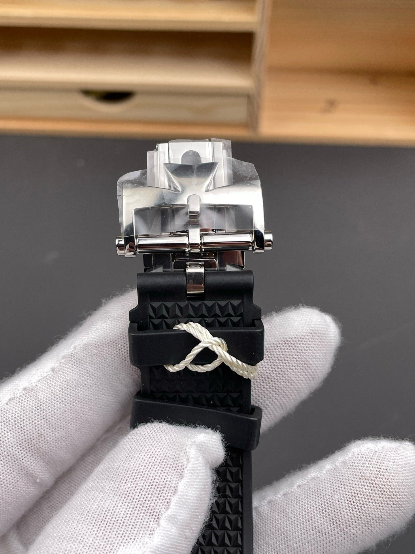 Blue silver and Black silver Watch
