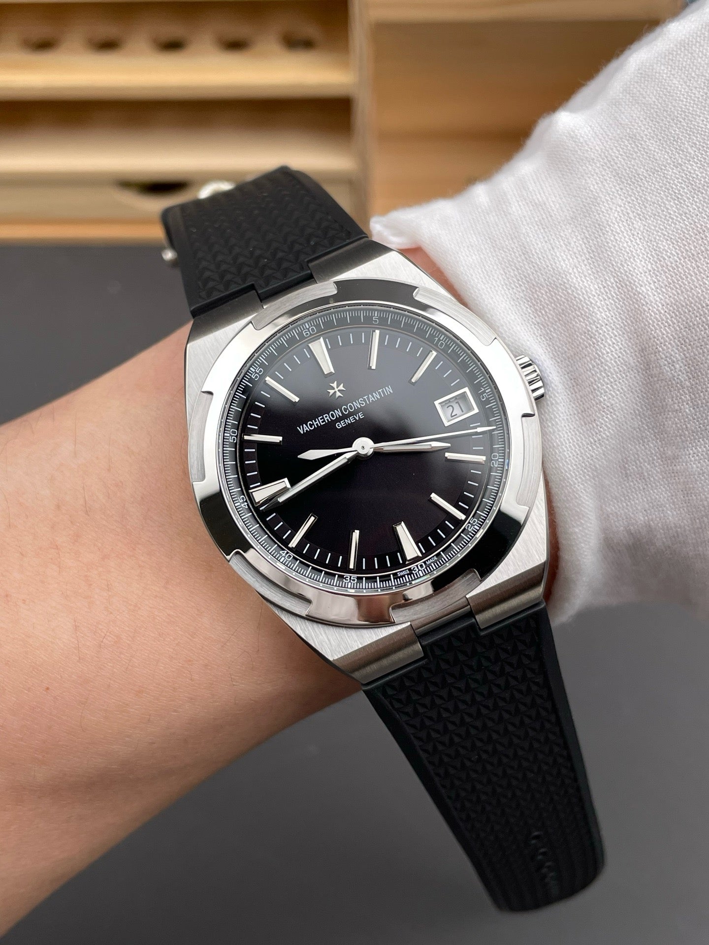 Blue silver and Black silver Watch