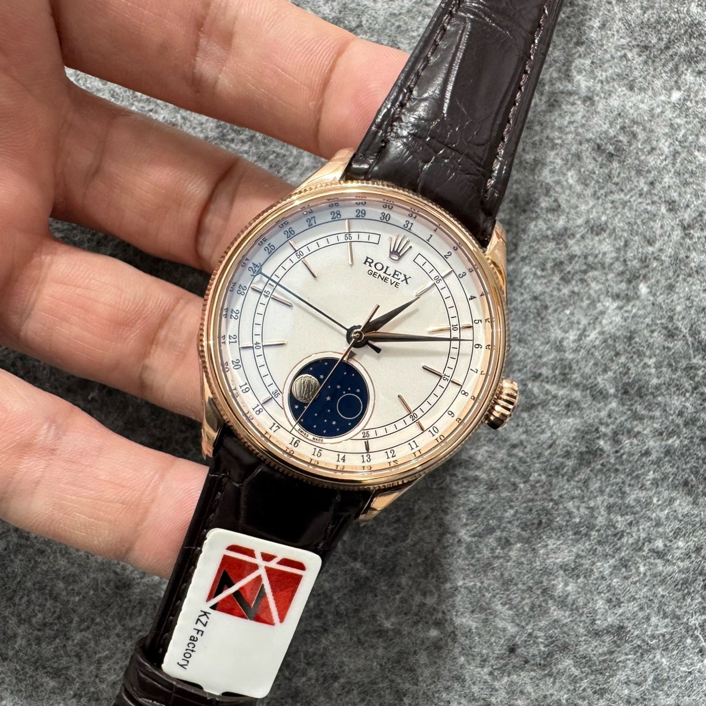 Black white golden Watch