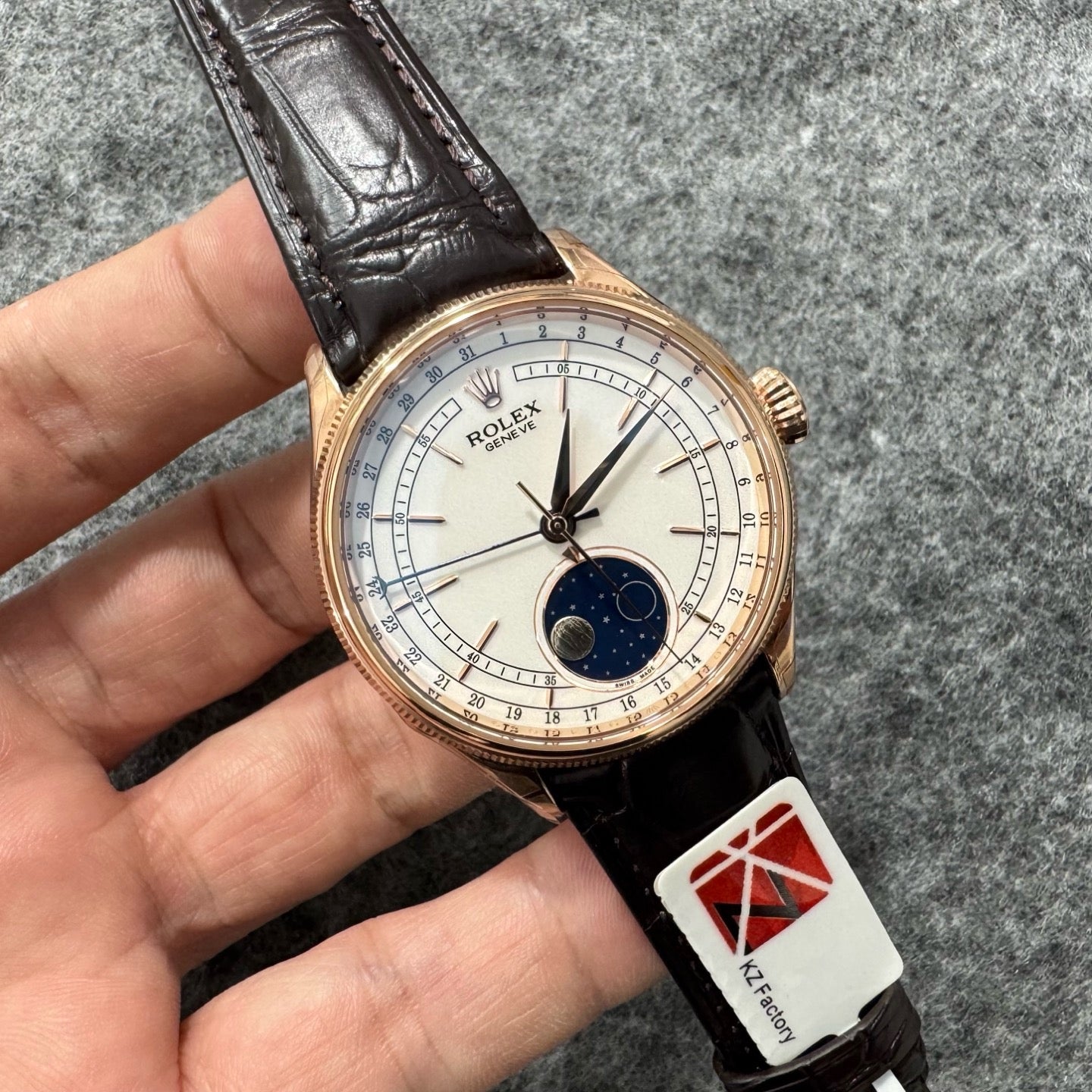 Black white golden Watch