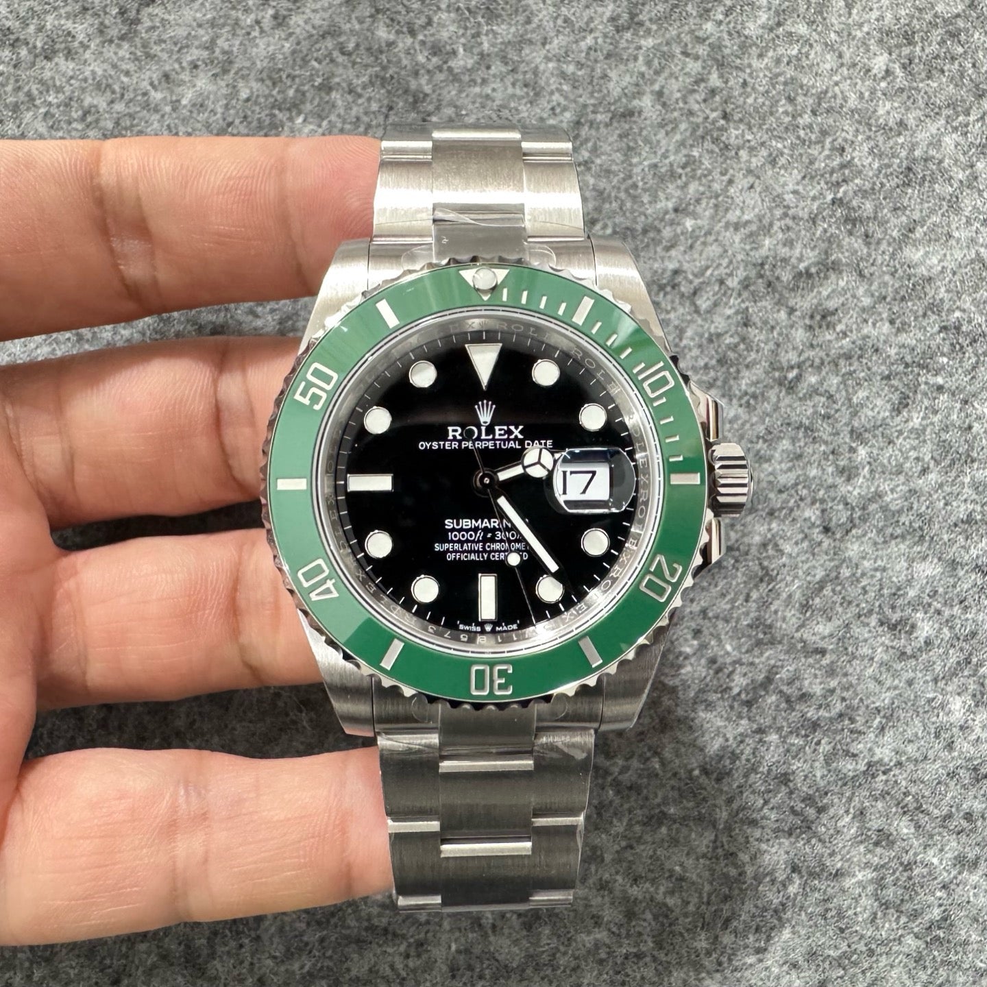 Silver black and Silver green Watch