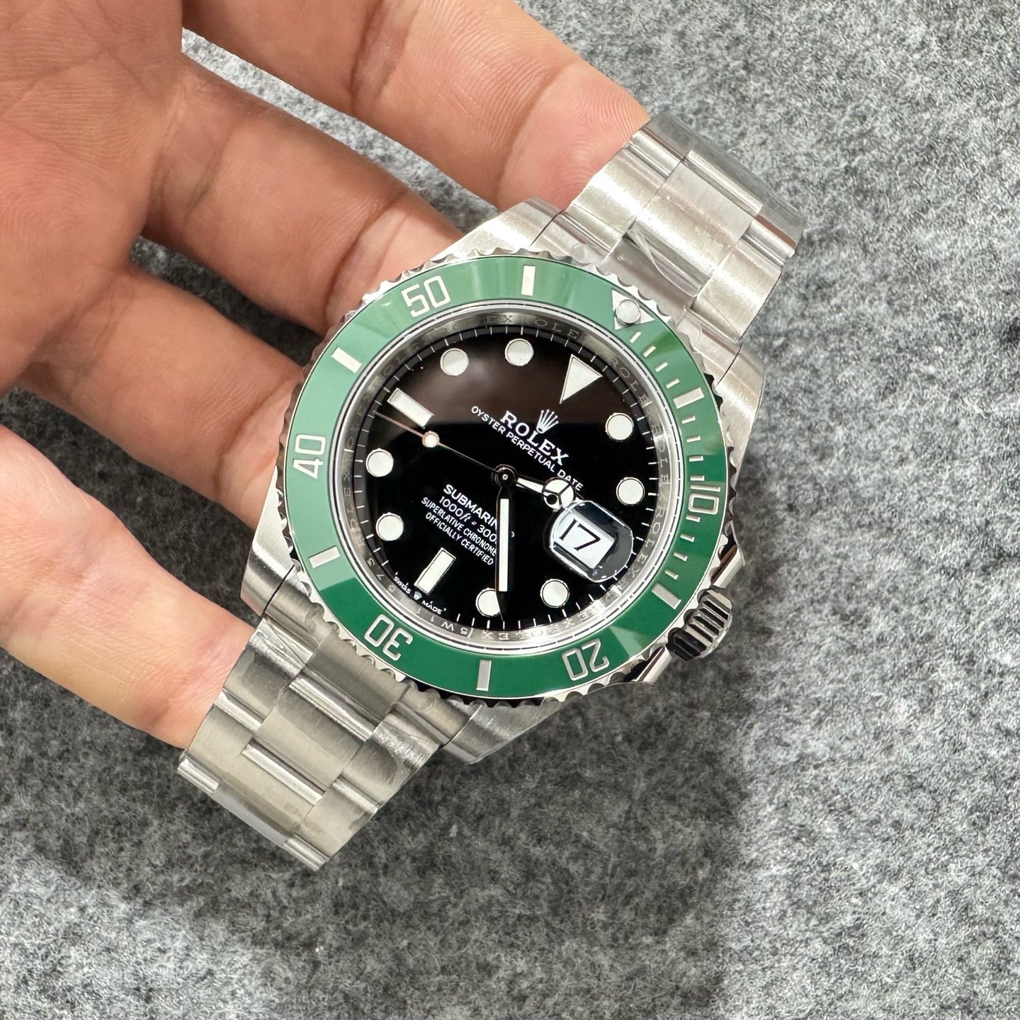 Silver black and Silver green Watch