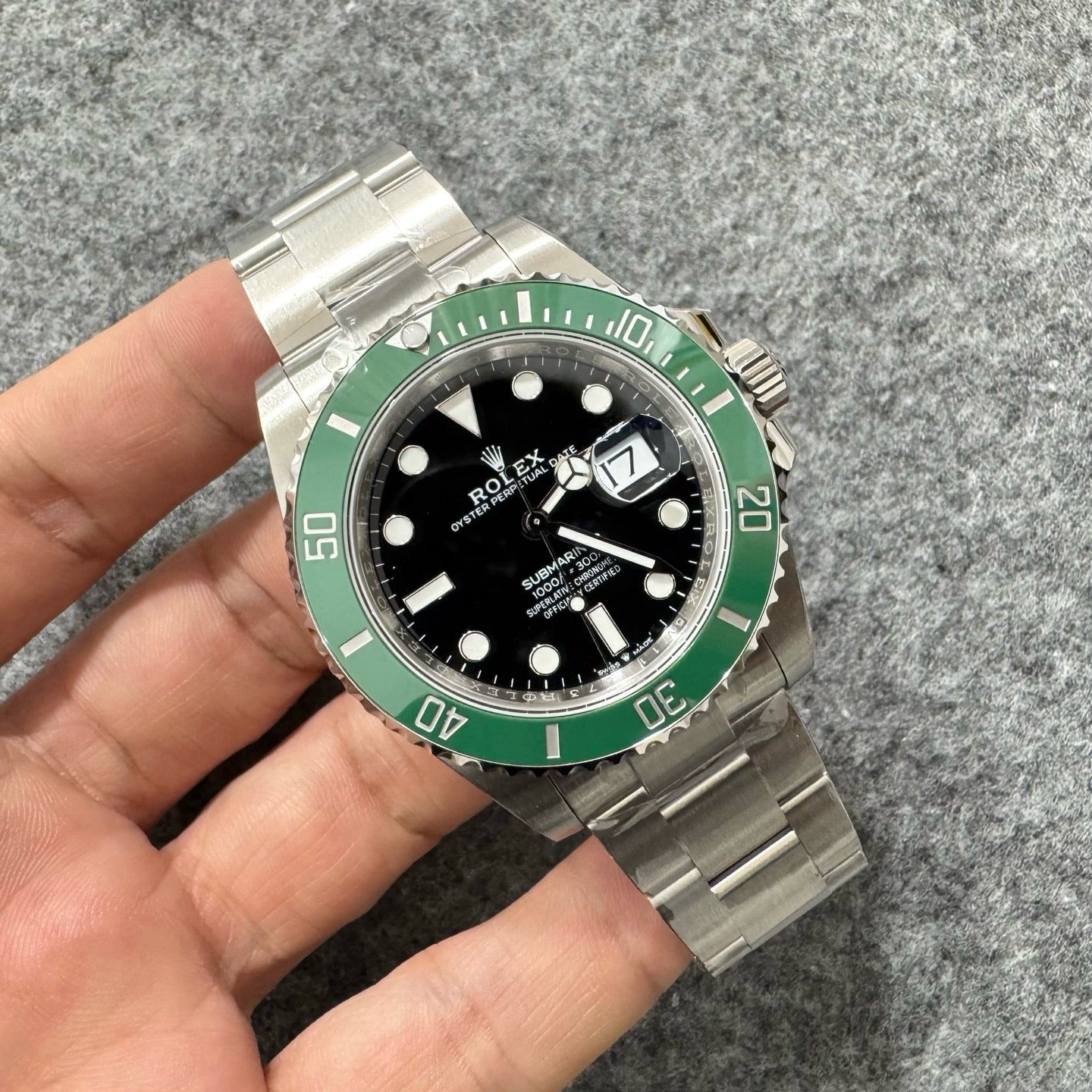 Silver black and Silver green Watch