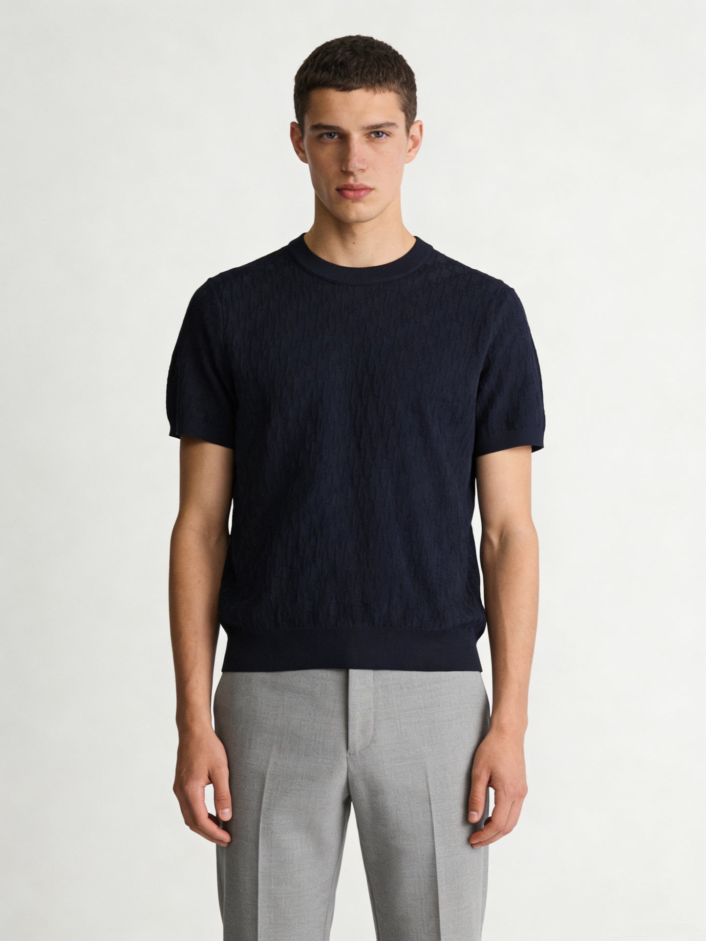 Off-white and Navy blue T-Shirt