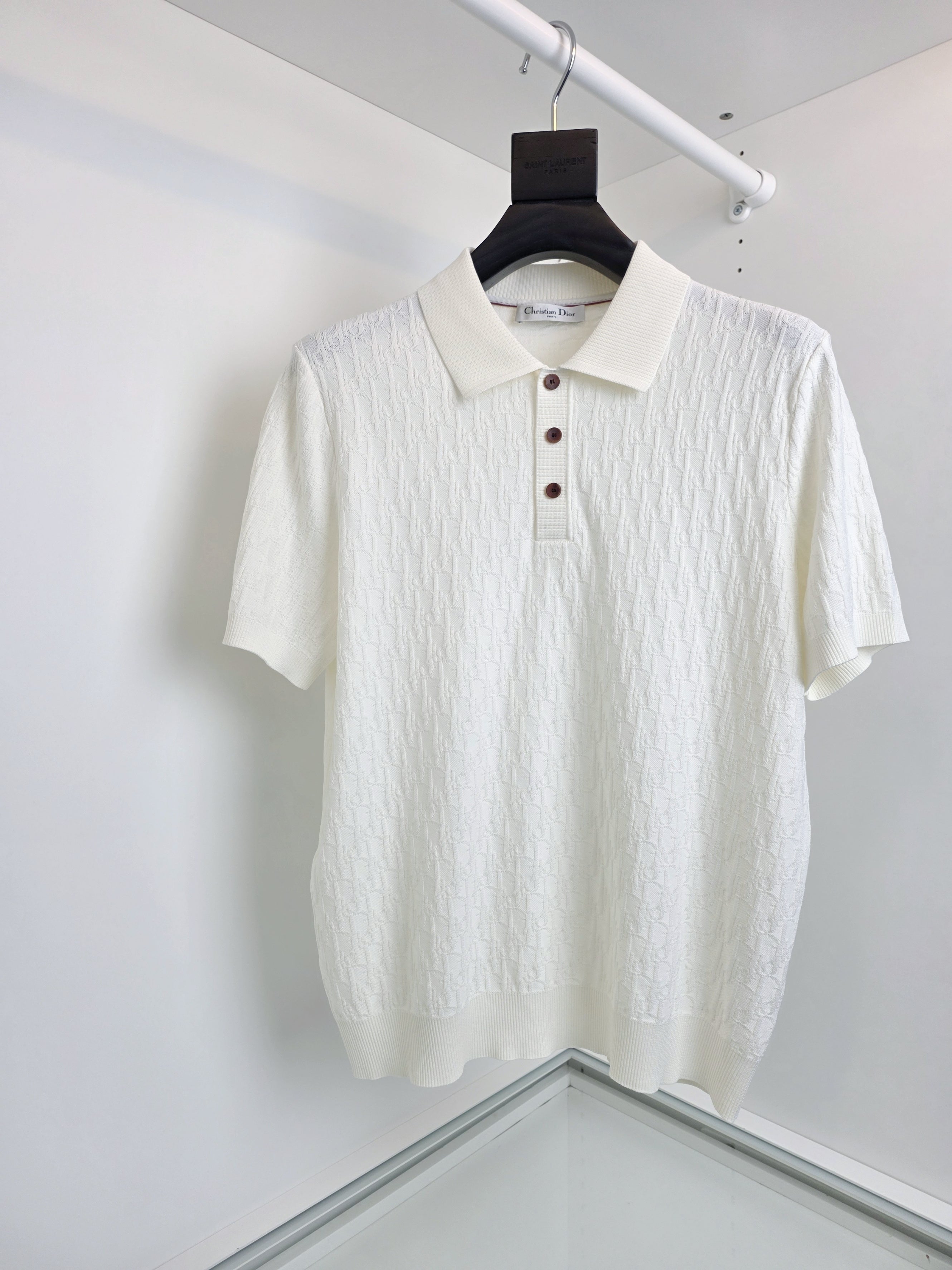 Off-white and Navy blue Polo