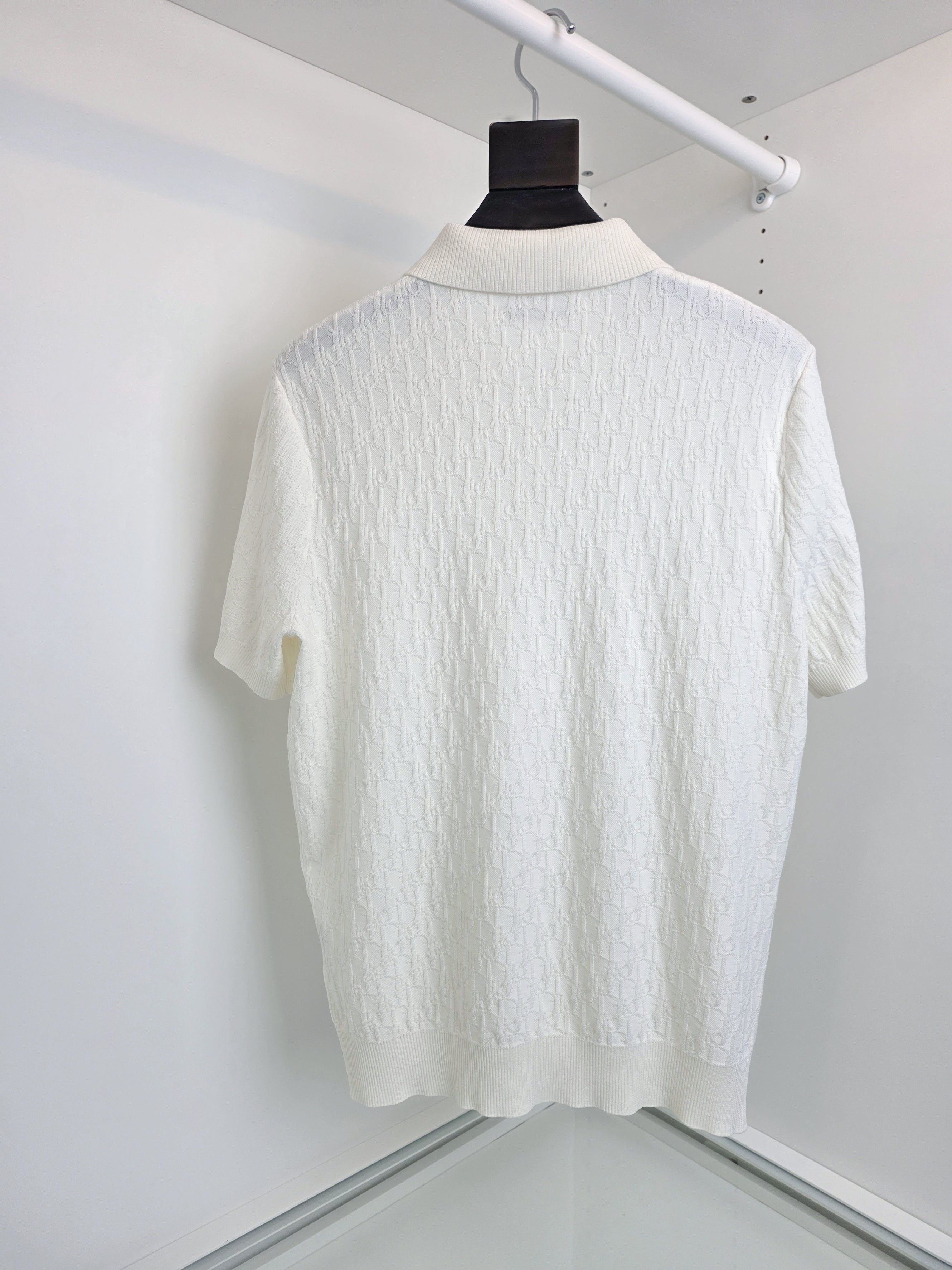 Off-white and Navy blue Polo