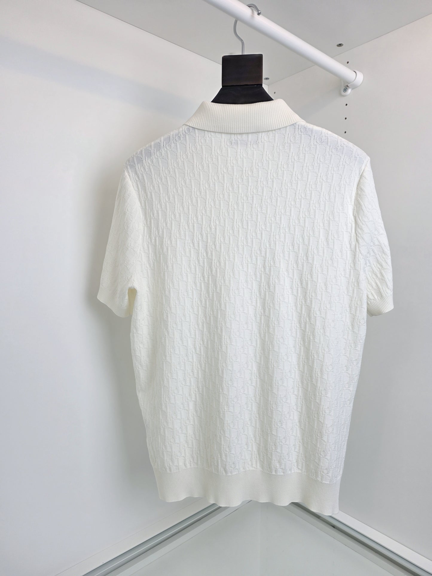 Off-white and Navy blue Polo