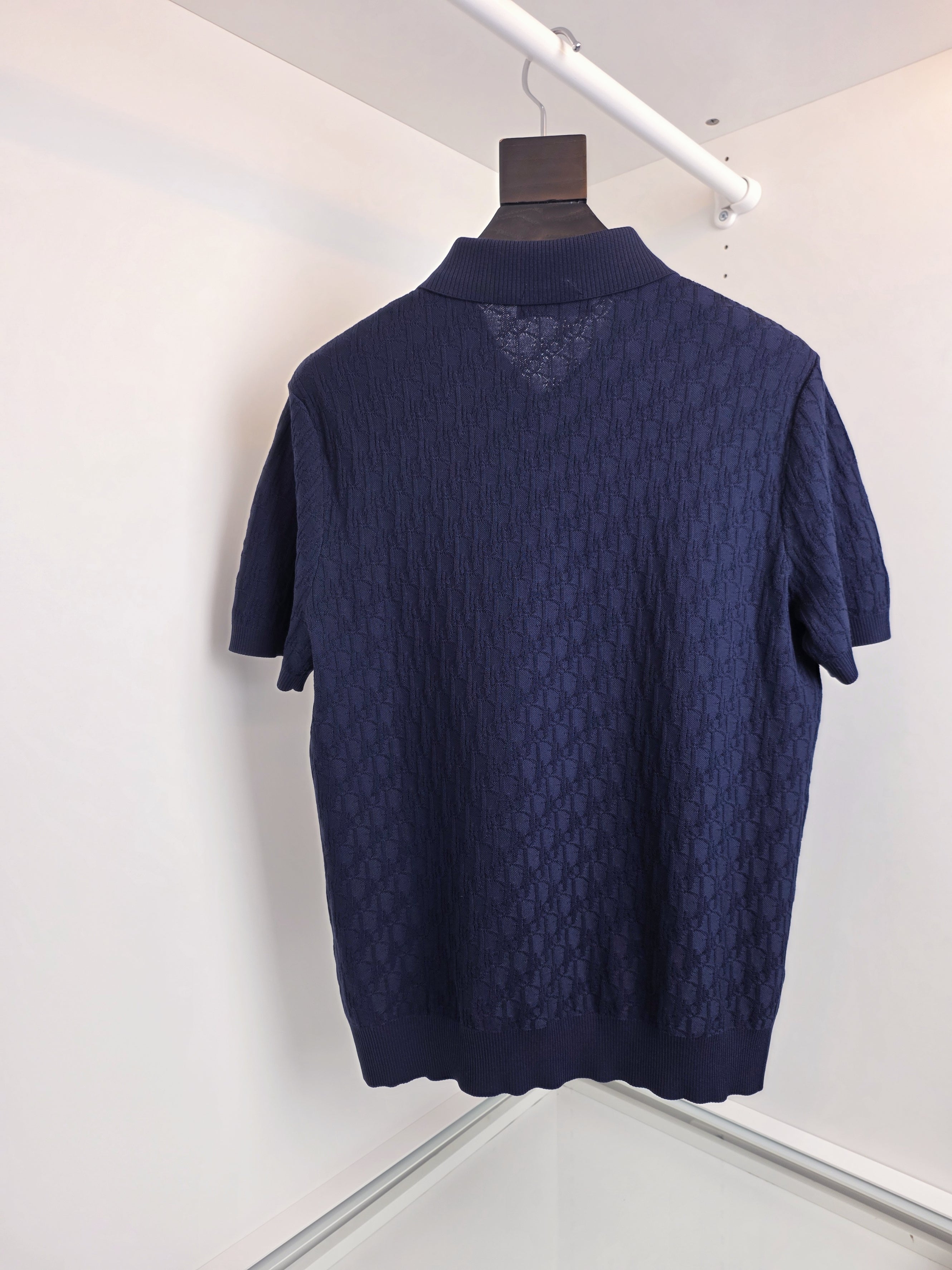 Off-white and Navy blue Polo