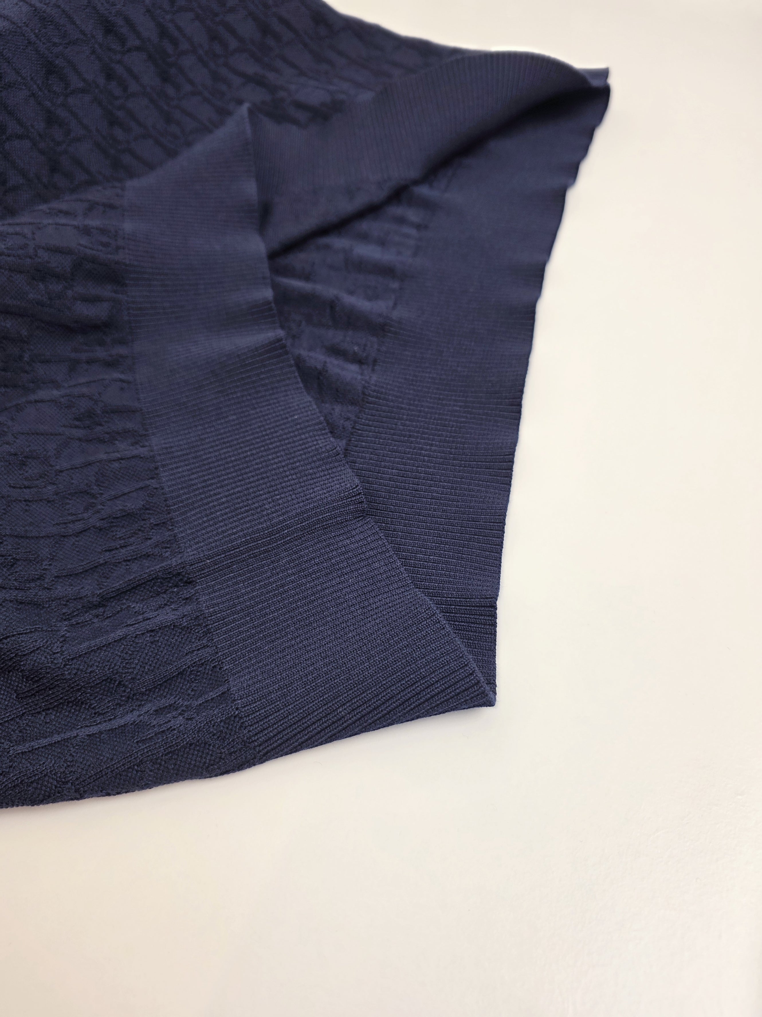 Off-white and Navy blue Polo
